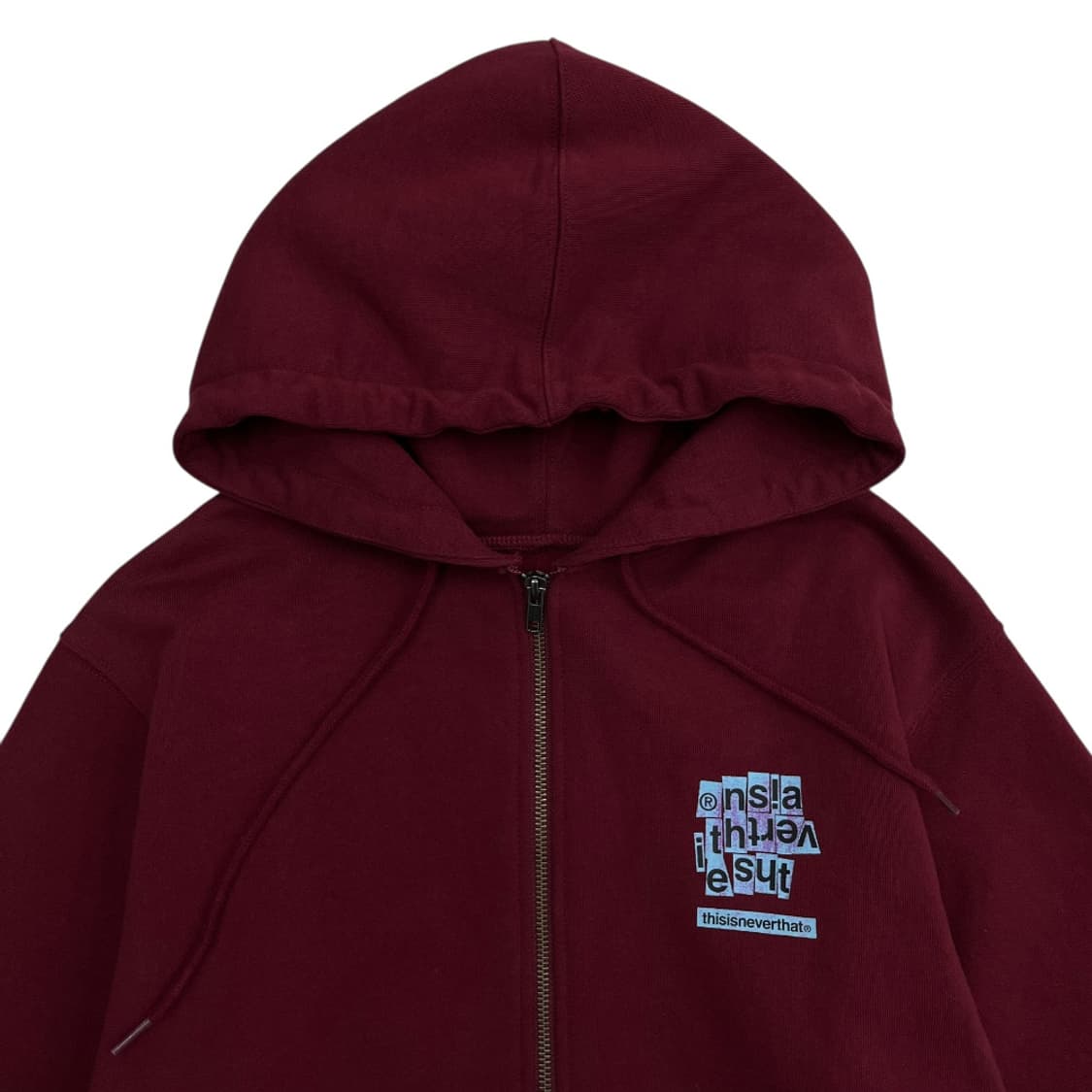 디스이즈네버댓 패치로고 버건디 후드집업 S 상품이미지5