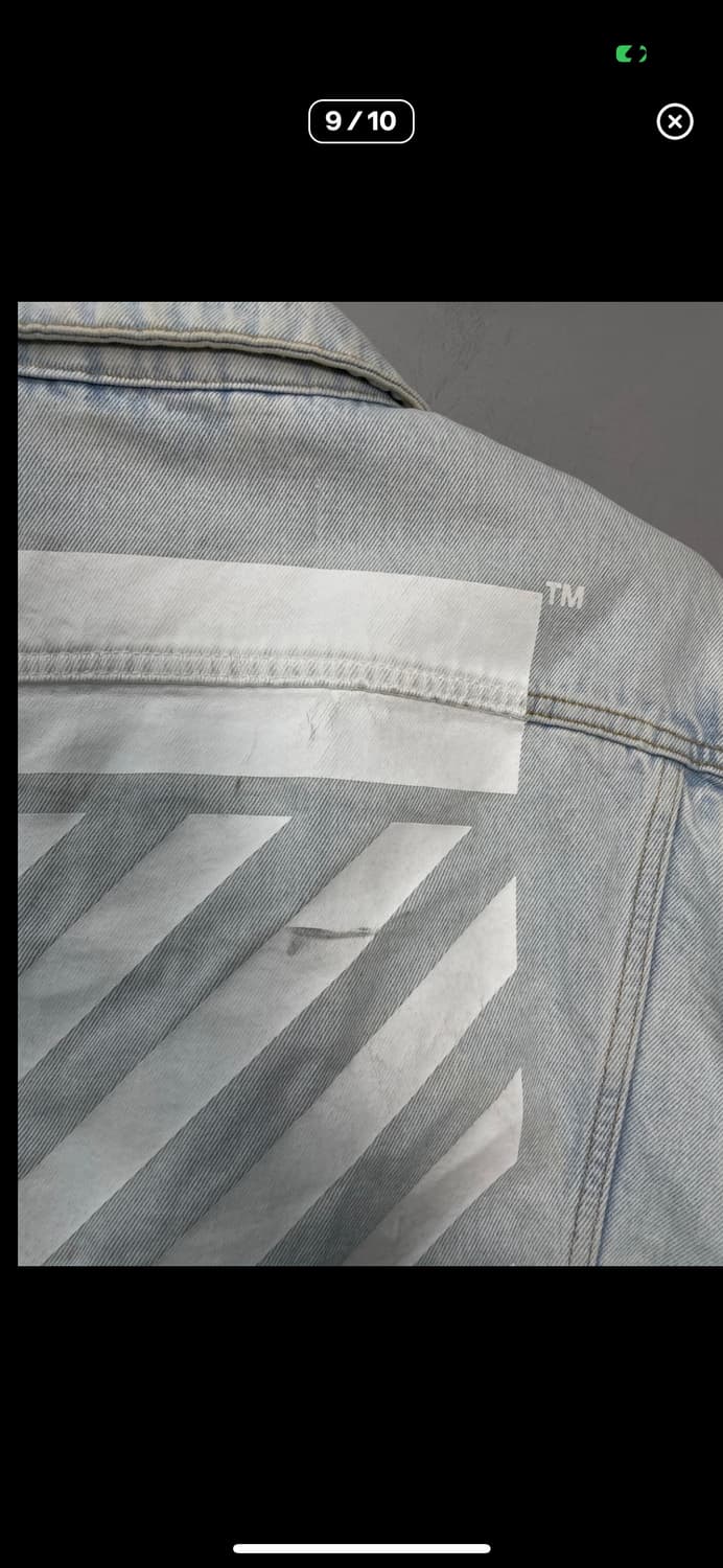 오프화이트 백 디아그 프린팅 데님자켓 A2865 상품이미지9