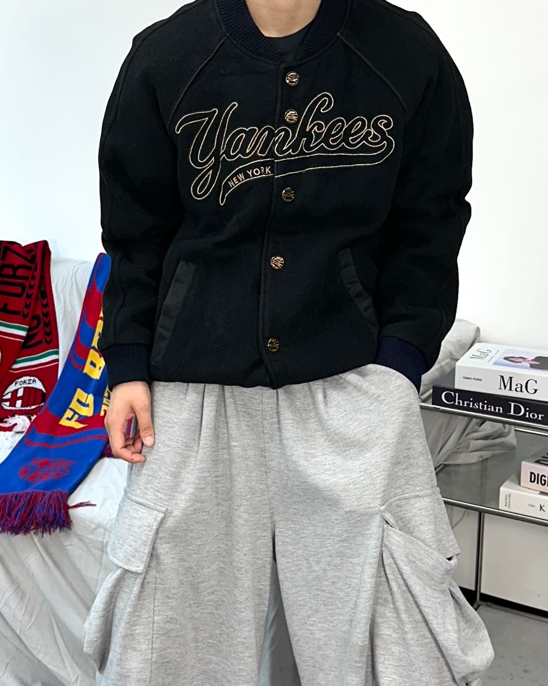 MLB 뉴욕 양키스 블랙 바시티 점퍼 M 상품이미지2