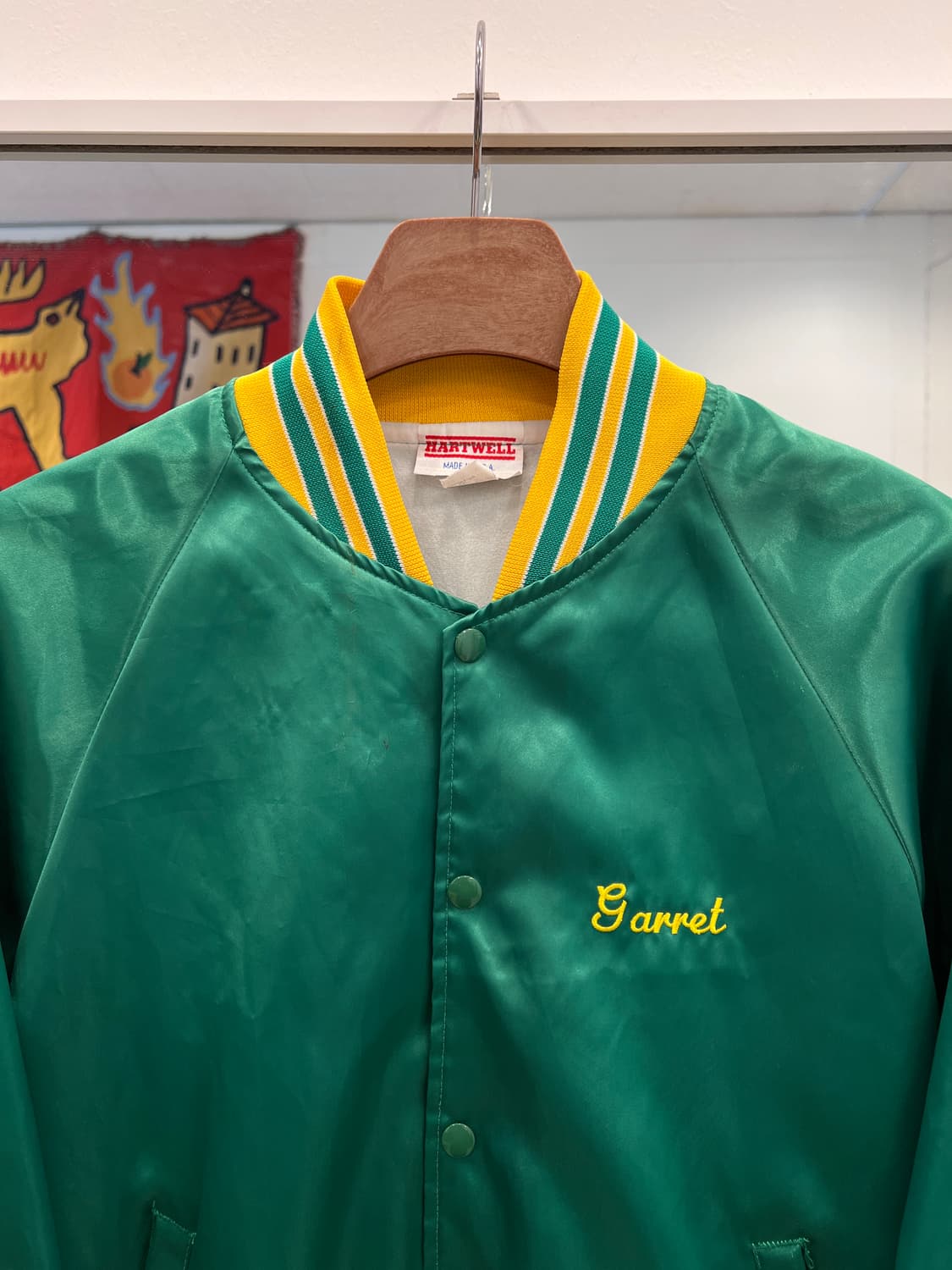 80s HartWell 하트웰 YARRET 스타디움 새틴 자켓 (USA) 상품이미지2