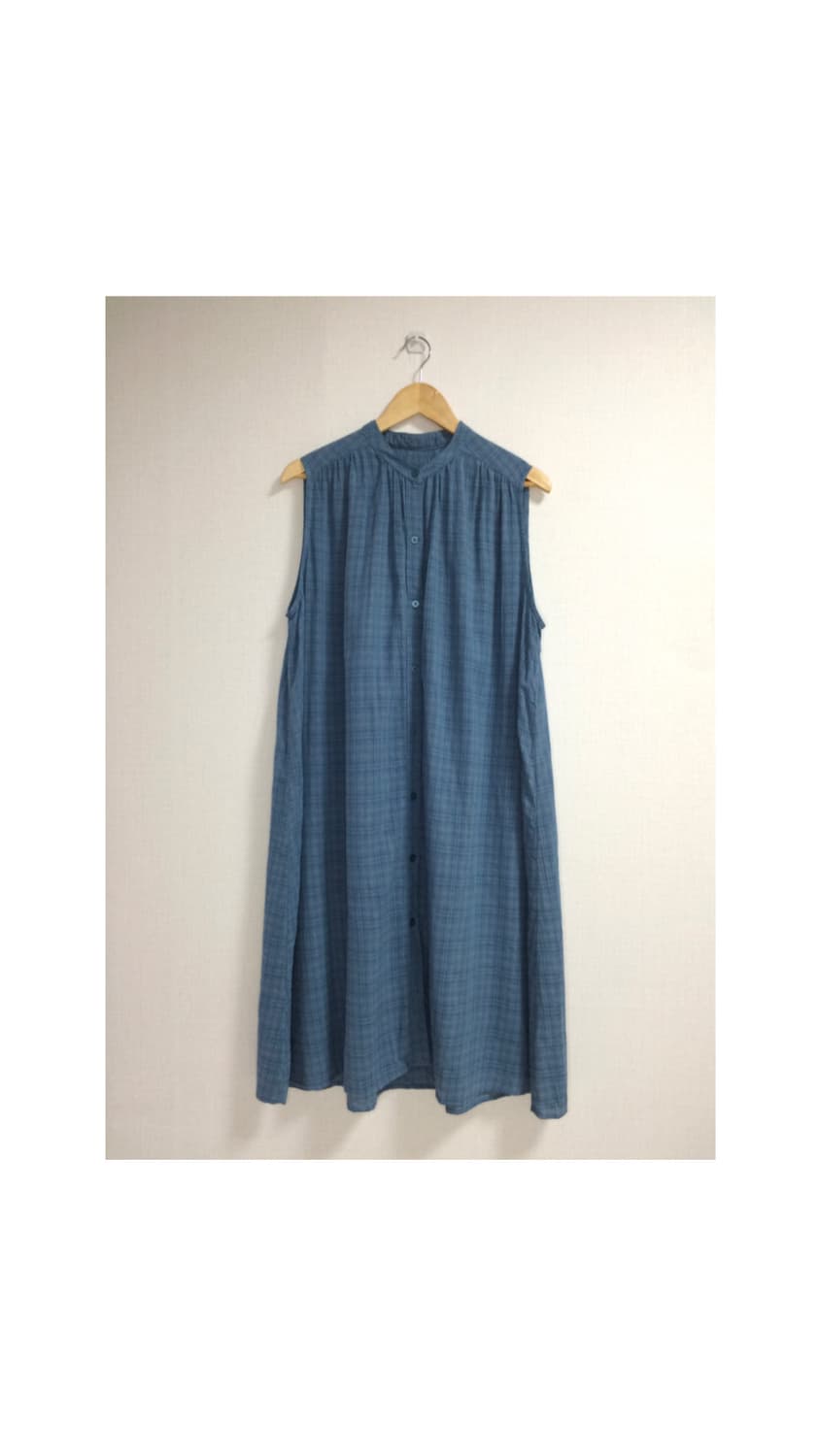 빈티지 차이나카라 슬리브리스 블루 원피스 상품이미지1