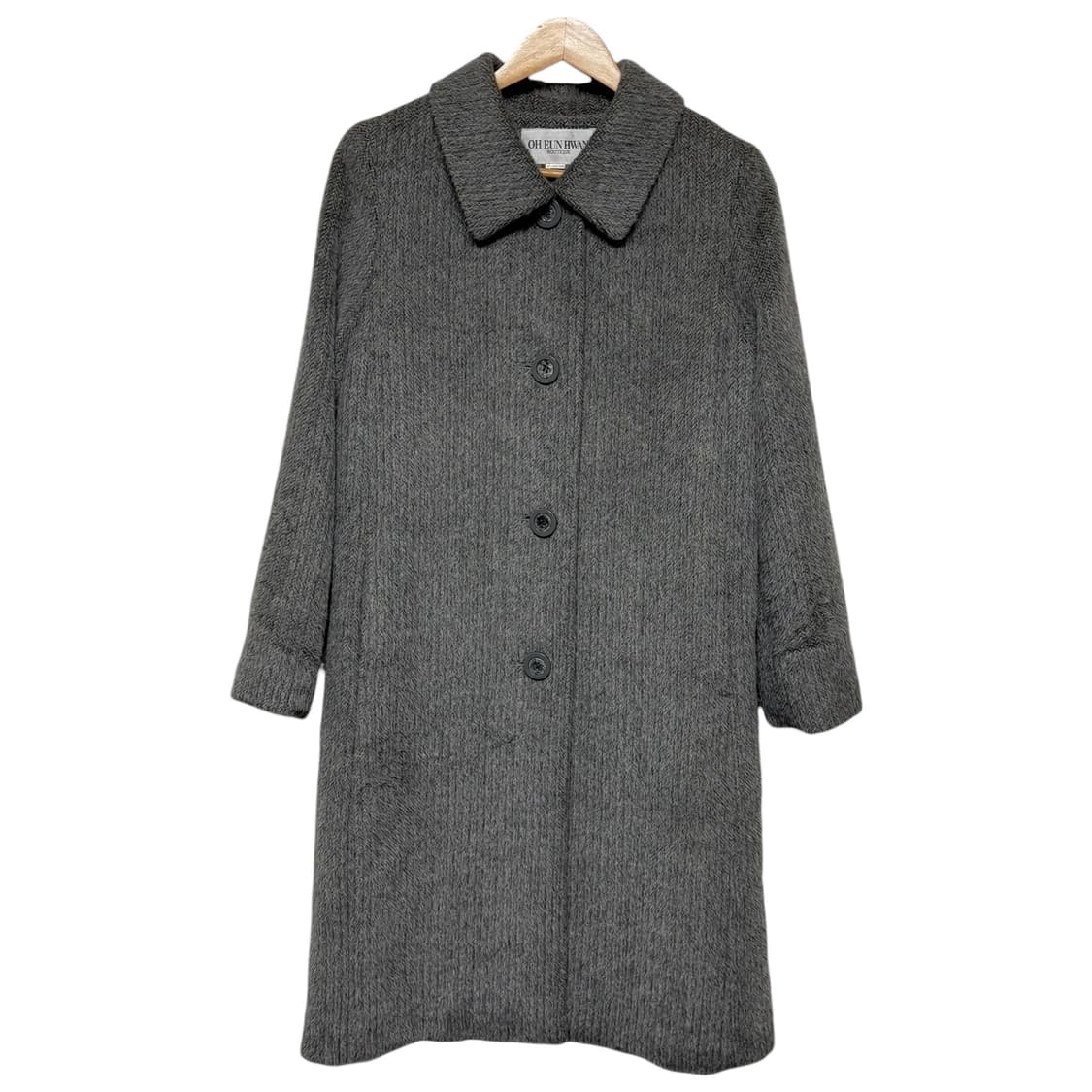 3719 그레이 모100% 카라 롱코트 상품이미지1