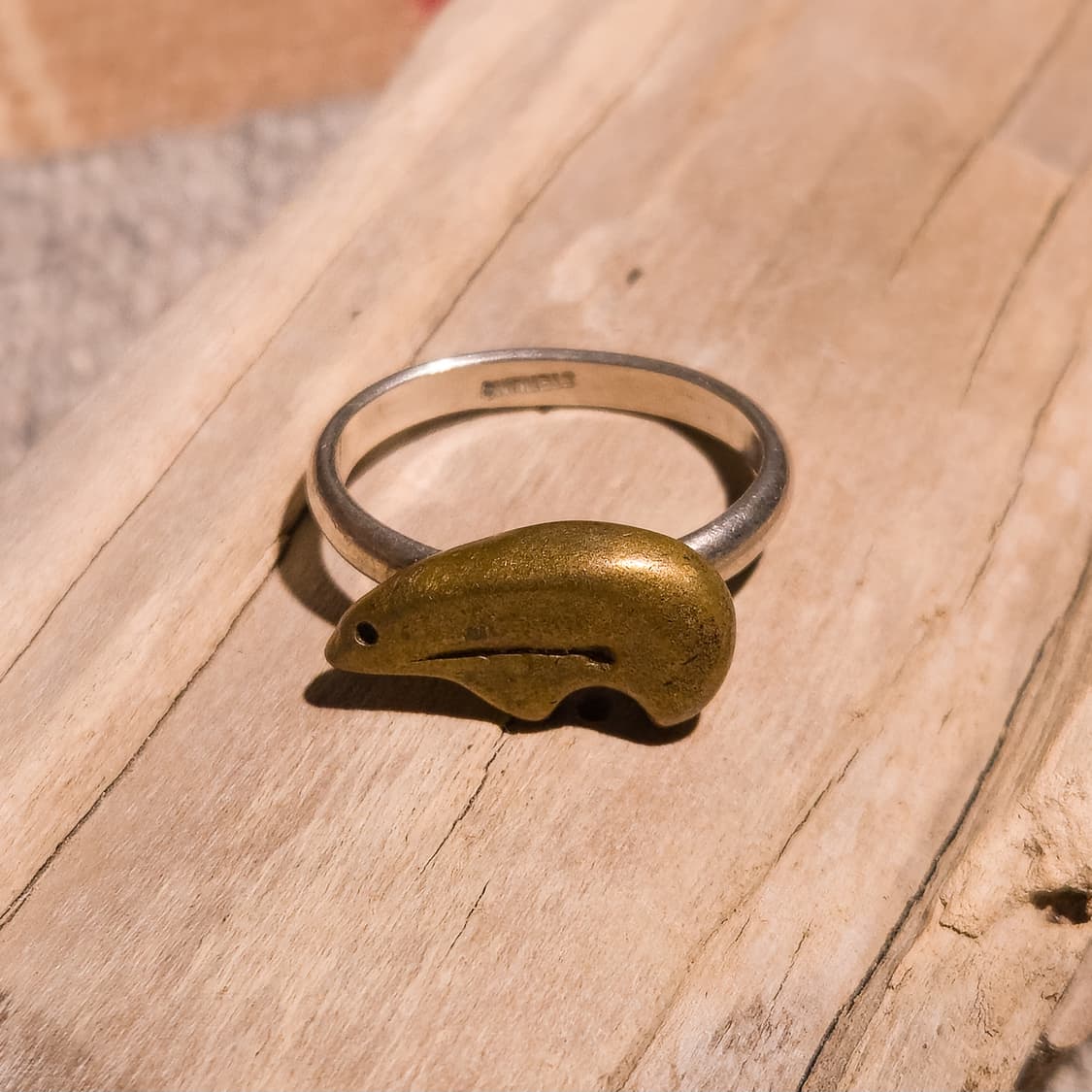 Southwest Heart Line Bear Silve Ring 상품이미지4