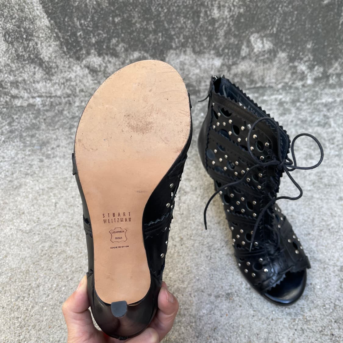 [37] Stuart Weitzman 블랙 레더 힐부츠 (240) 상품이미지7
