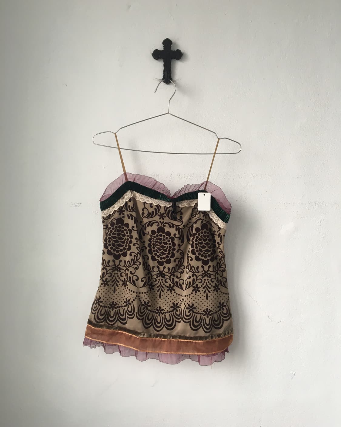 Lace trimming ornament pattern sleeveles 상품이미지2