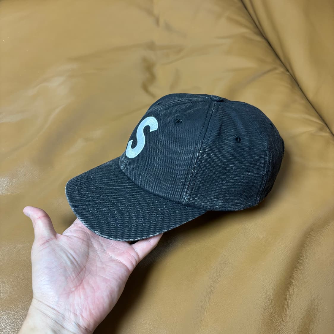 Supreme 슈프림 23ss 피그먼트 블랙 S로고 6패널 볼캡 모자 상품이미지5