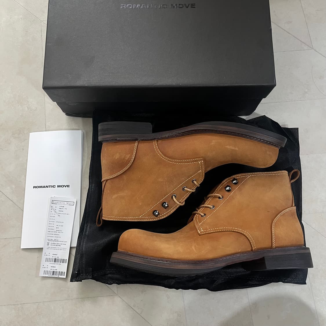 새상품(280) 로맨틱무브 레일로드 워커 오일 빈티지 탄 상품이미지2