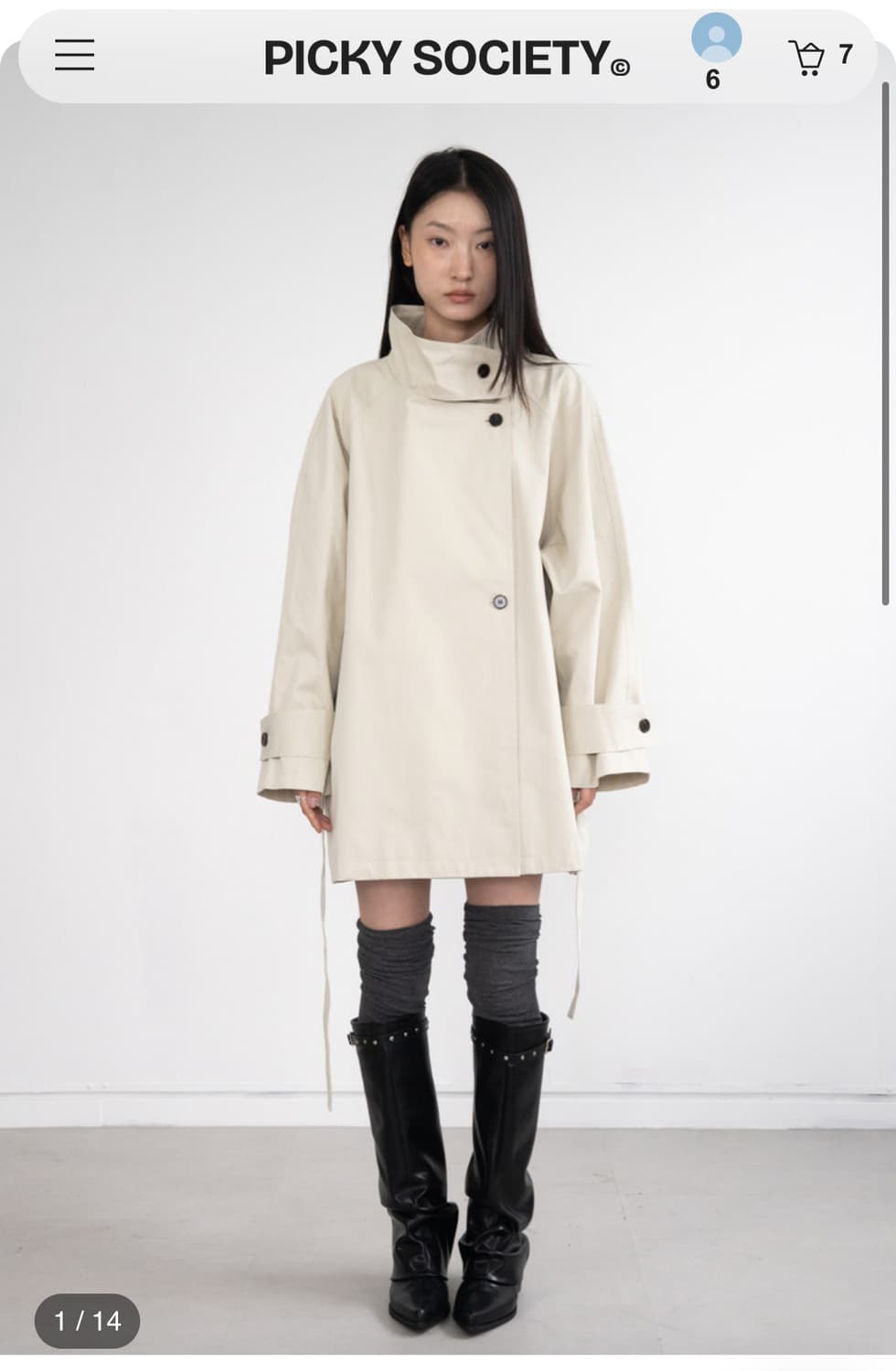 피키소사이어티 030 Middle Trench Coat Beige 상품이미지1