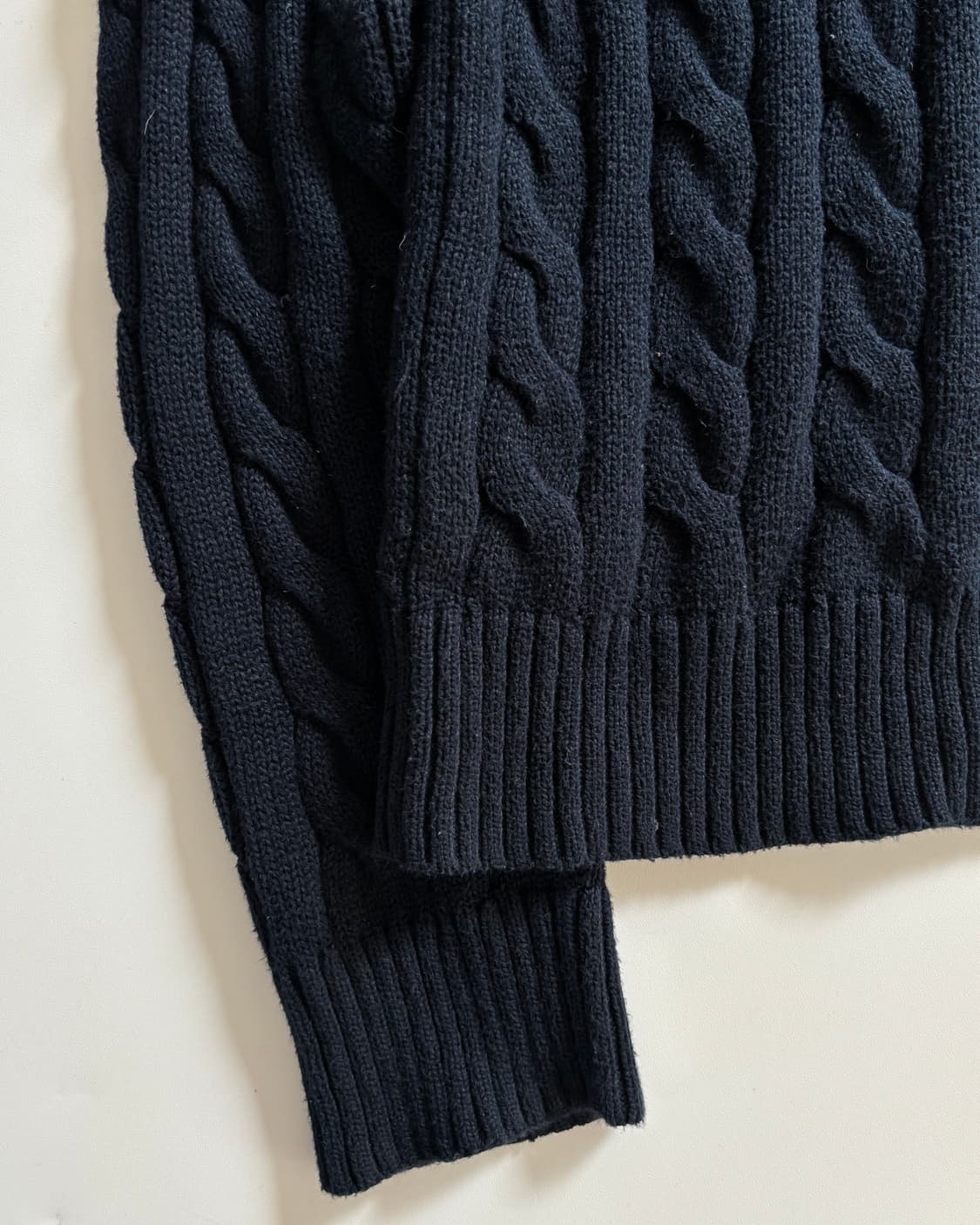 Polo 폴로 랄프로렌 QR신형 네이비컬러 코튼 케이블 니트 상품이미지2