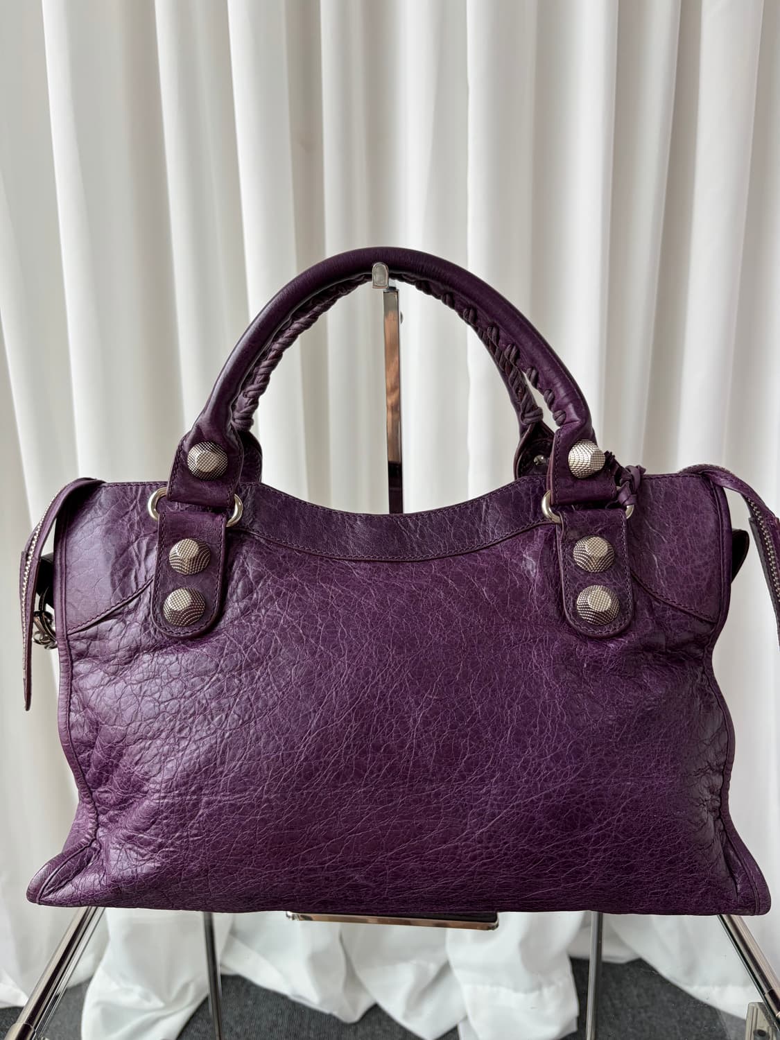 발렌시아가 시티 모터백 퍼플 상품이미지5