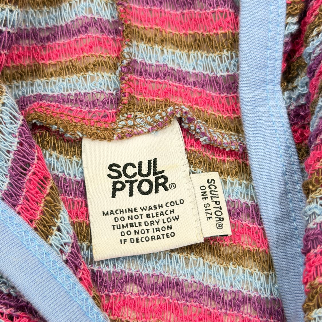 스컬프터 모리걸 스트라이프 크롭 니트 후드집업 자켓 상품이미지4