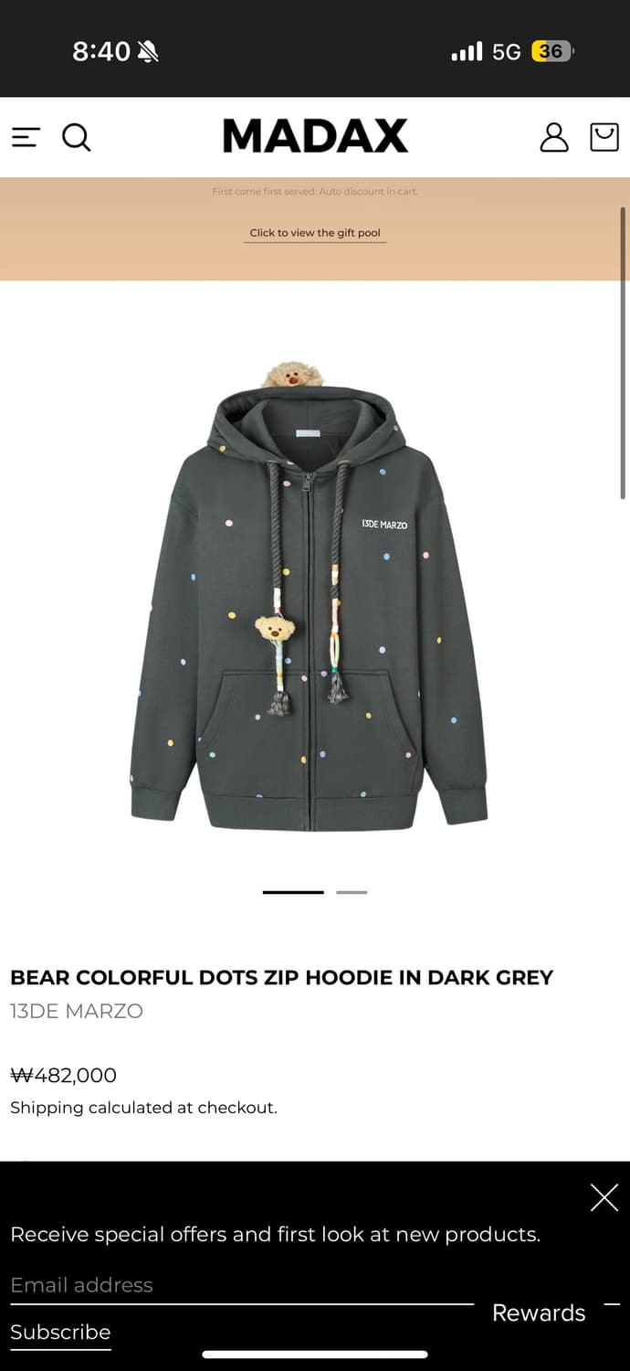 13de marzo bear COLORFUL DOTS ZIP HOODIE 상품이미지5