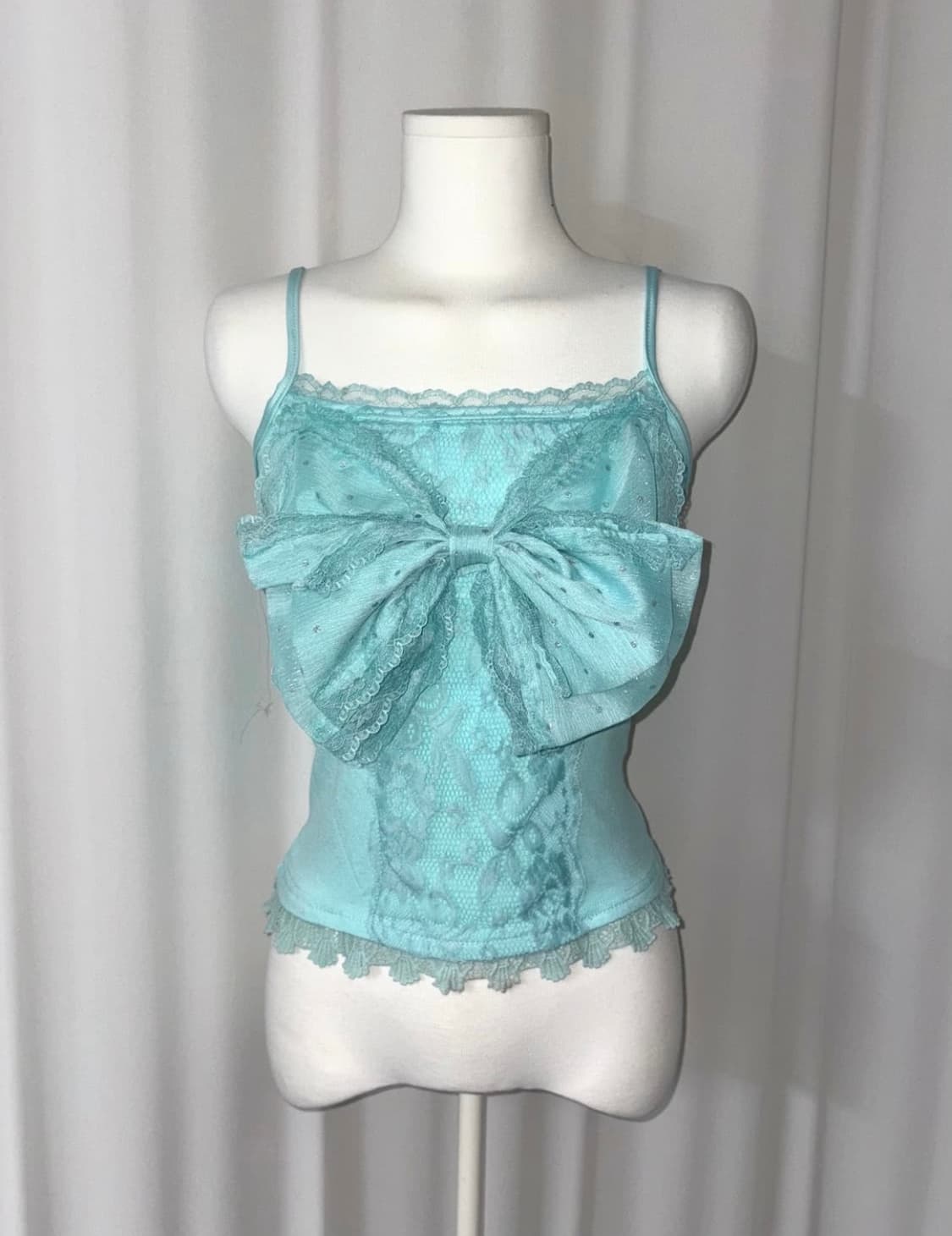 민트 레이스 프릴 빈티지 로맨틱 나시 일본 히메 갸루 st 상품이미지1