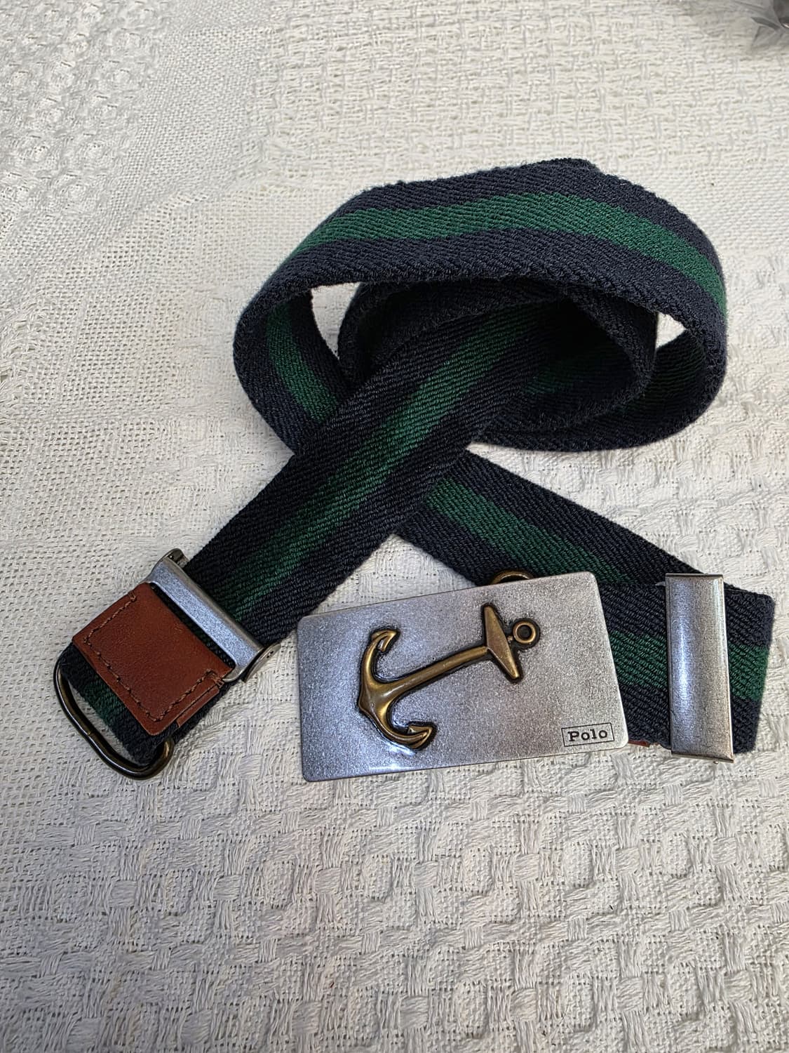 폴로 랄프로렌 앵커 버클 스트라이프 벨트 S 상품이미지1
