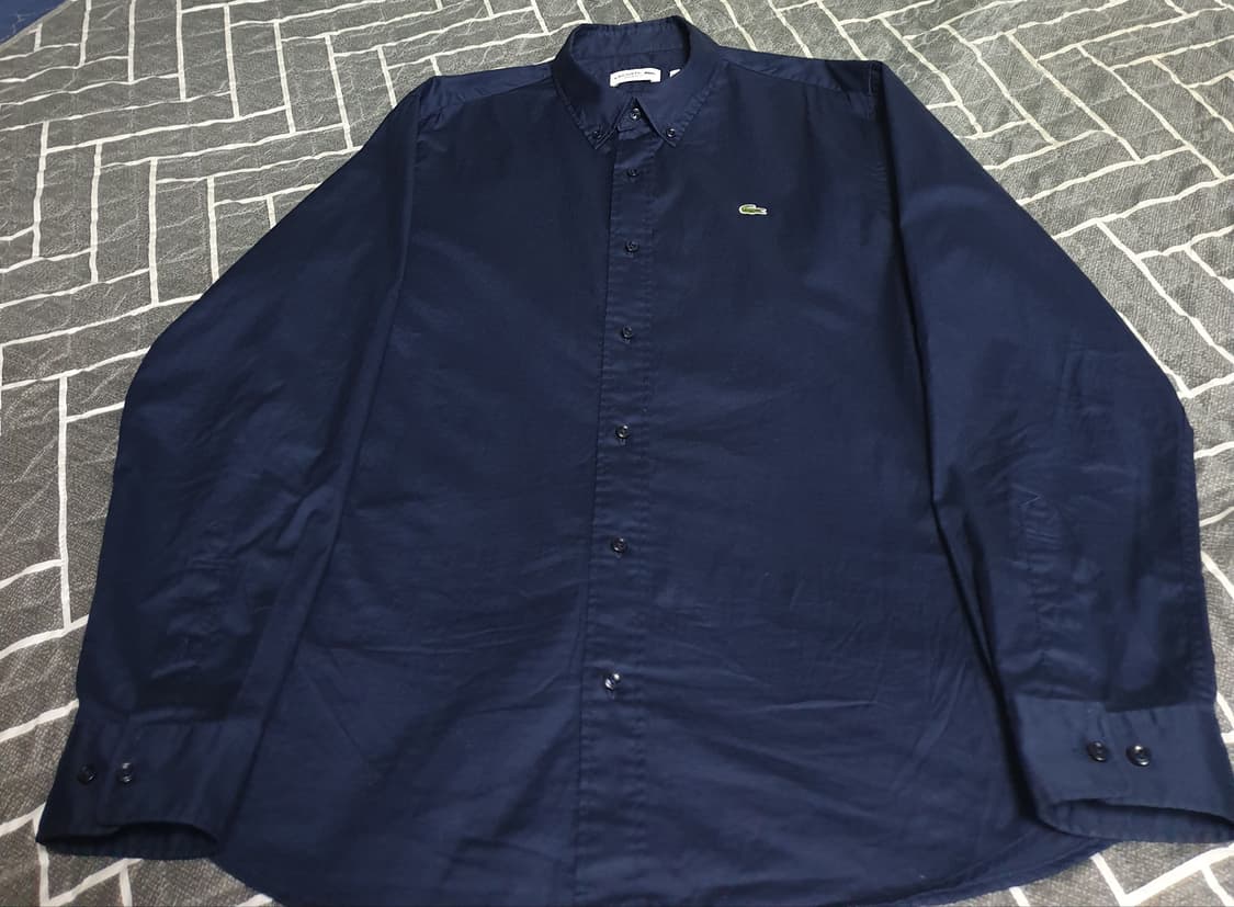 라코스테 레귤러핏 코튼 트윌셔츠 네이비 블루 L (CH633E-53G) 상품이미지1