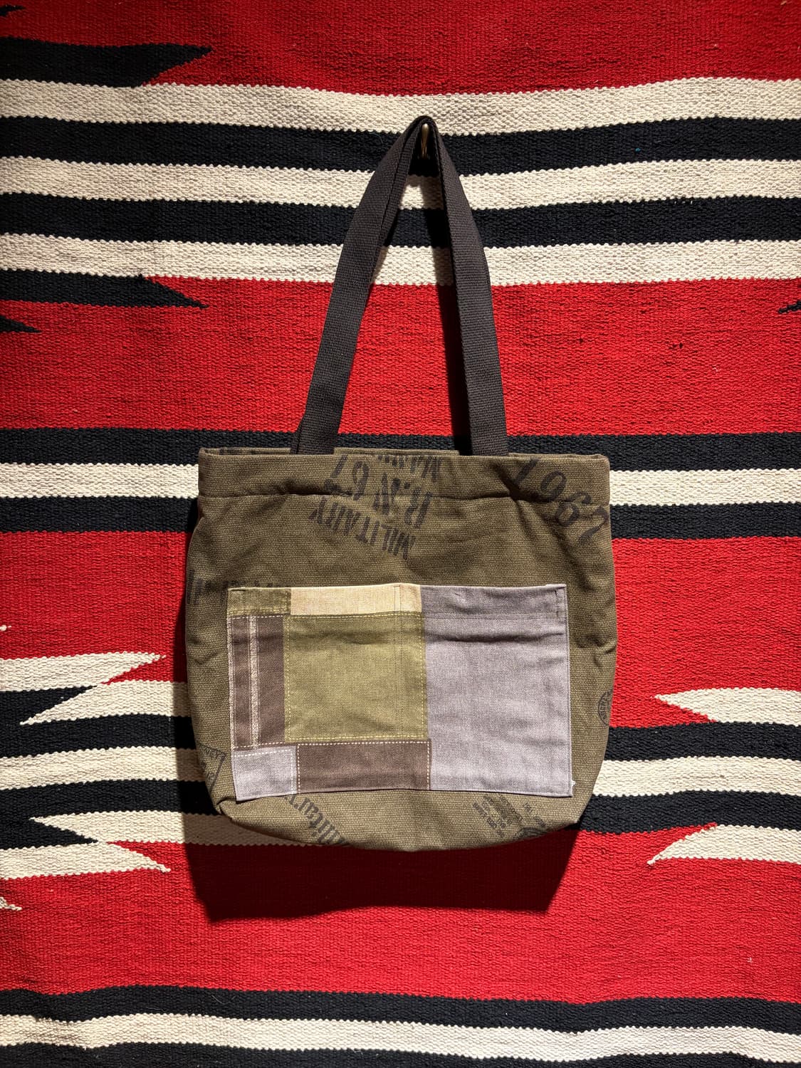 Military check work tote bag / 밀리터리 토트백 상품이미지1