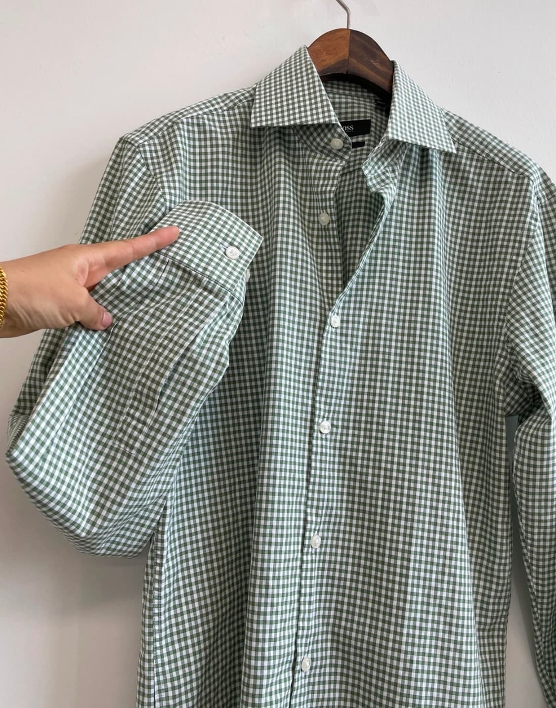[HUGO BOSS] 보스 슬림핏 그린 깅엄 체크 셔츠 상품이미지8