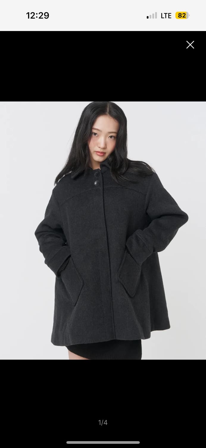 미세키서울 코트 Slate half coat CHARCOAL 상품이미지1