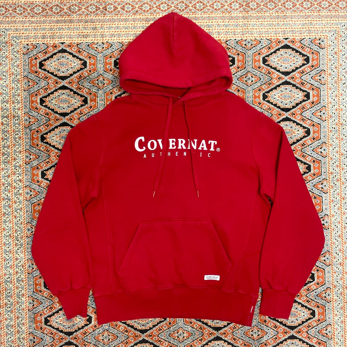 커버낫 스펠로고 레드 기모 후드티셔츠 남성L 상품이미지1