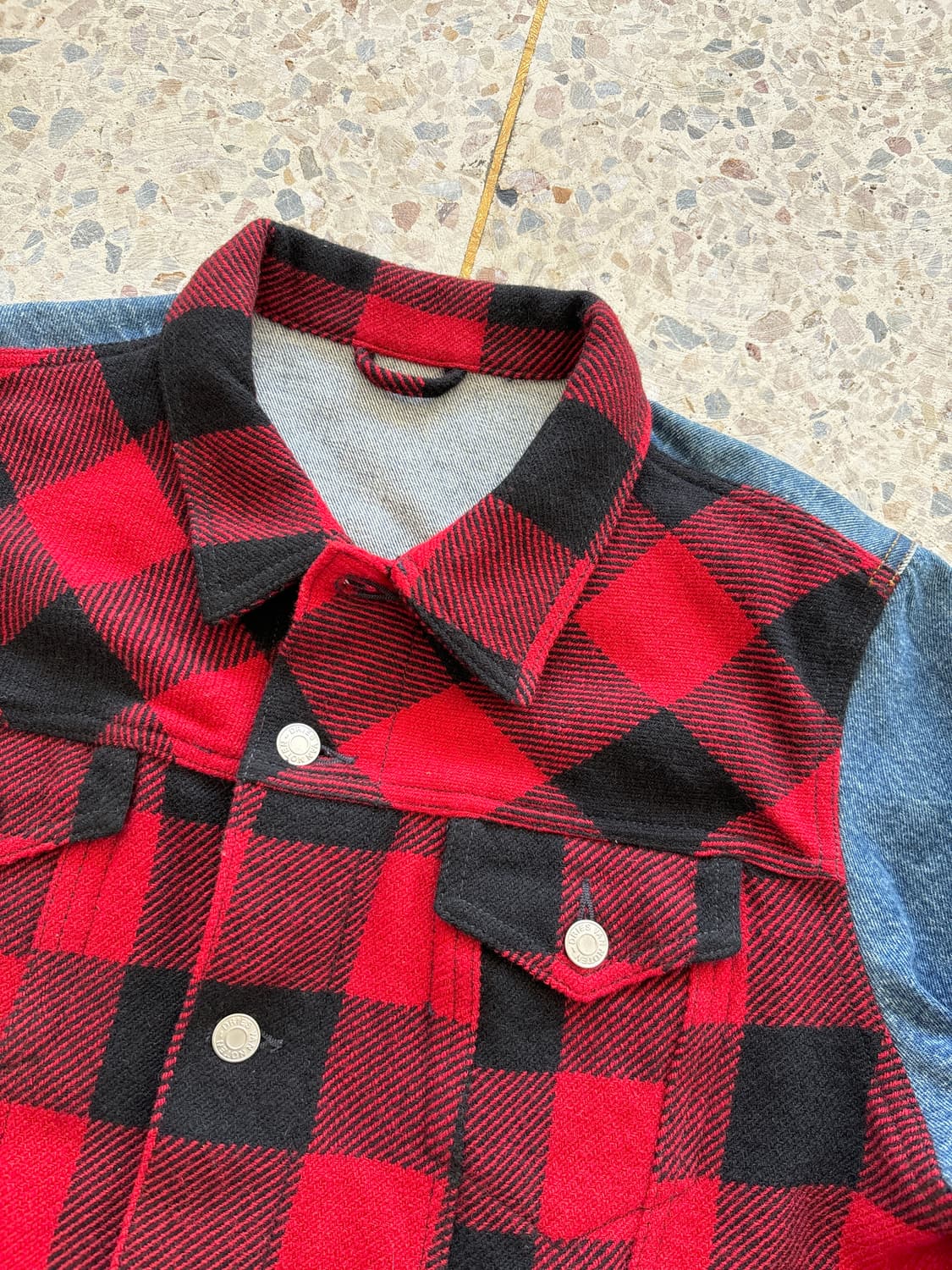 Dries Van Noten 2017 리워크 플란넬 데님 자켓 상품이미지6