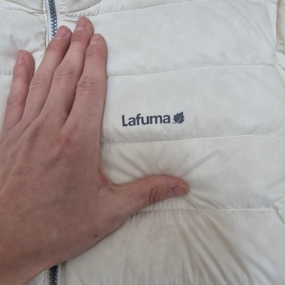 라푸마 여성 사이드패치 우모 화이트 경량패딩 점퍼 M(95) 상품이미지5