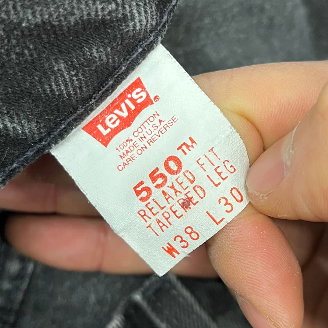90s USA 리바이스550 블랙진 (37“) 상품이미지6