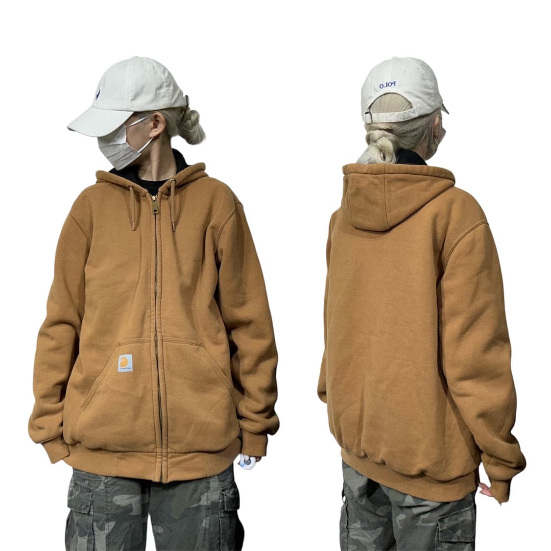 칼하트 베이지 써멀 된장 후드집업 S 상품이미지1