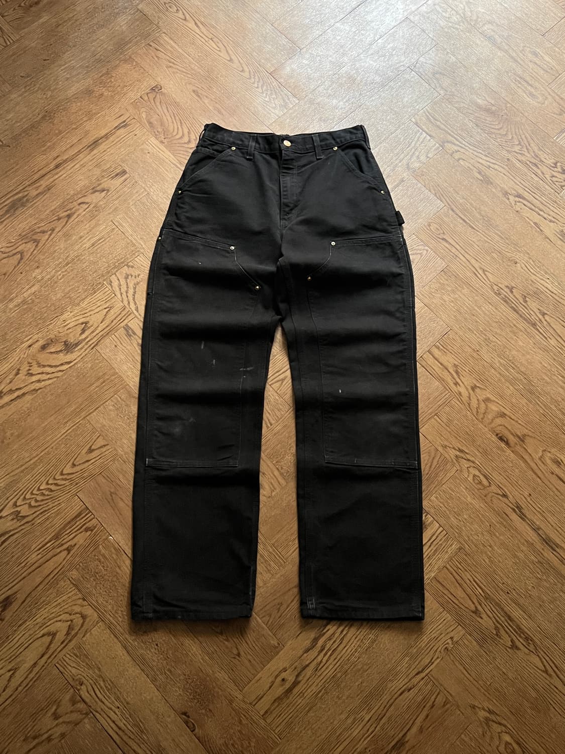 [30]칼하트 Made in USA 블랙 더블니 워크 팬츠 상품이미지1