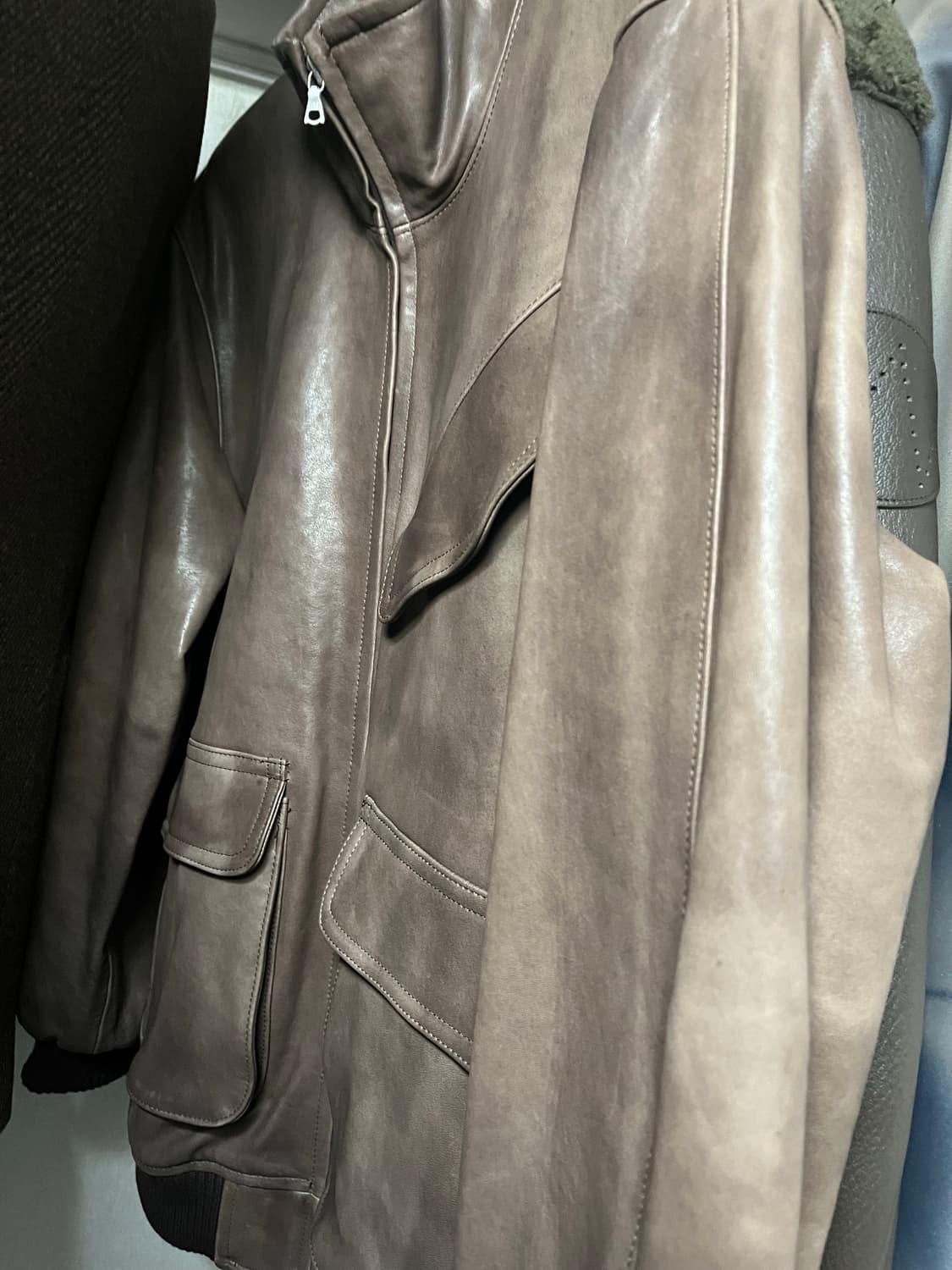 오라리 램 레더 블루종 상품이미지1