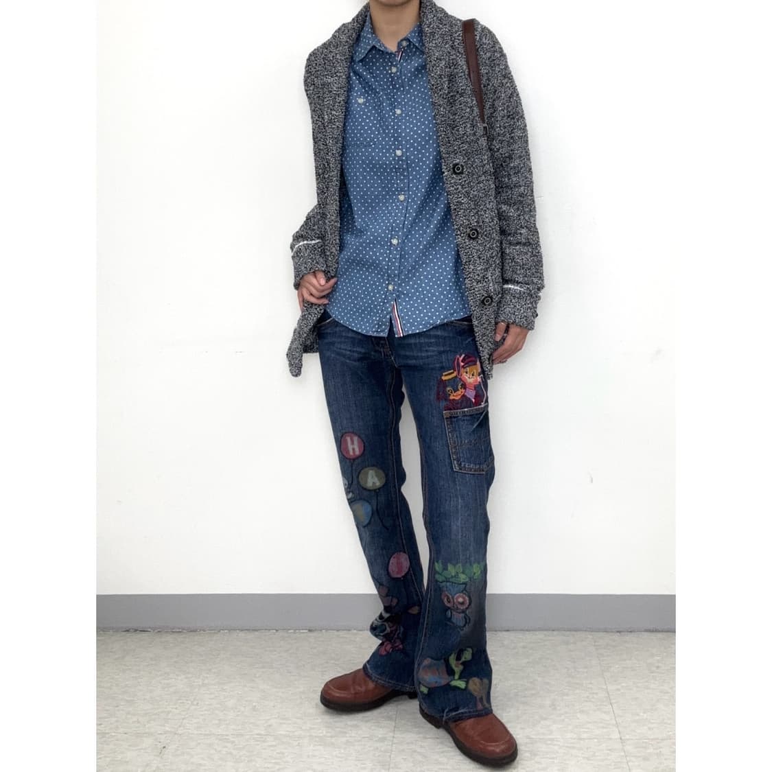 빈티지 차콜 가디건 상품이미지4