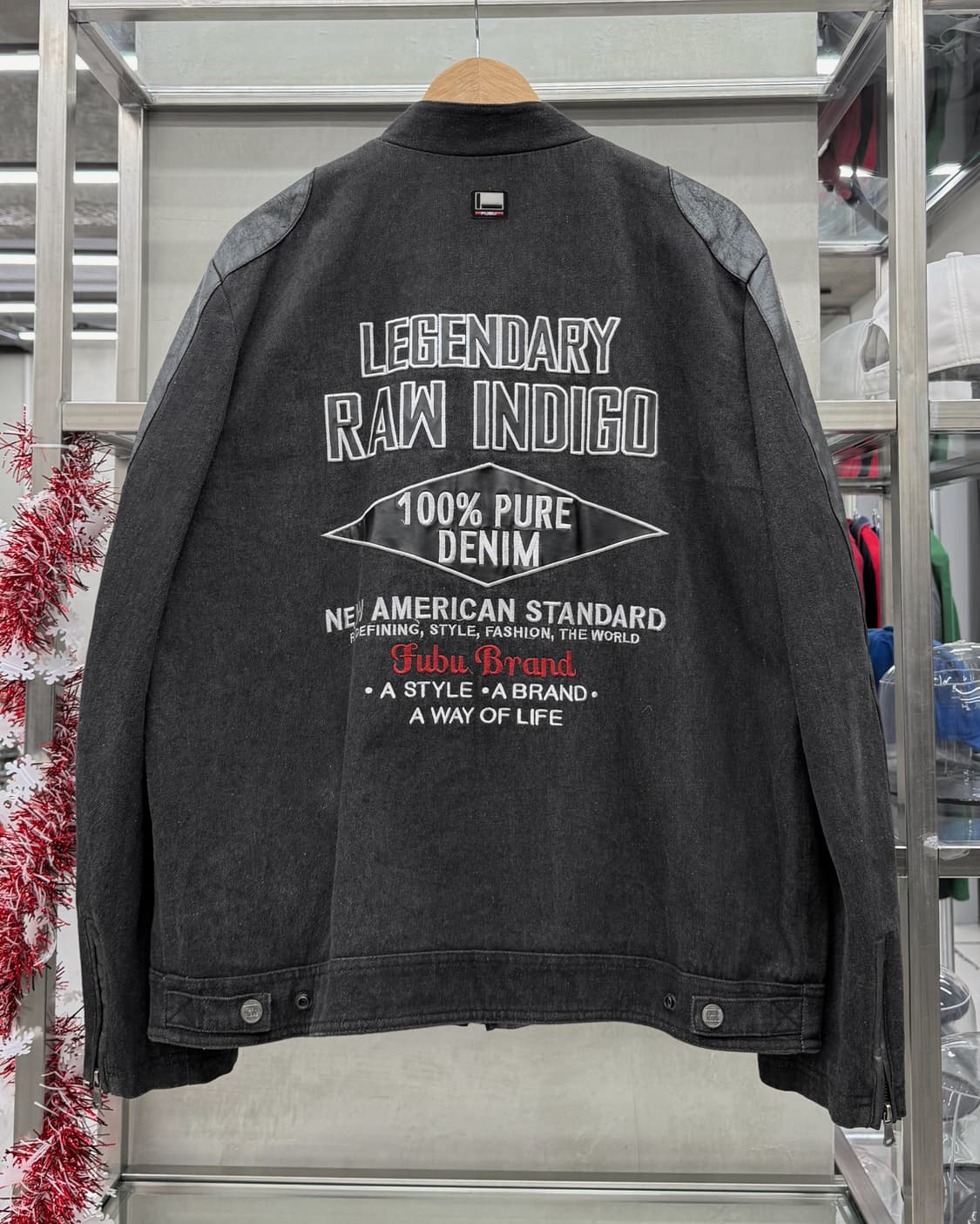 fubu 00s 데님 바이커 자켓 블랙 상품이미지1