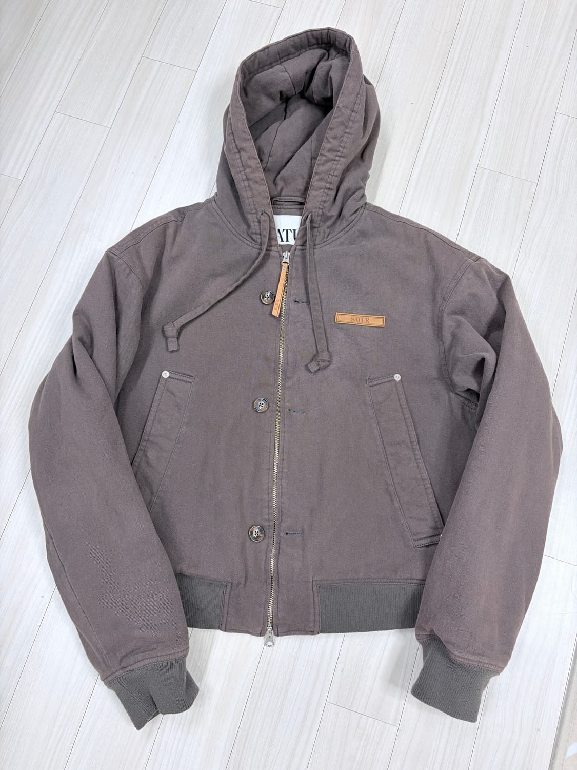 세터 테오 패디드 후드 집업 카키그레이 상품이미지4