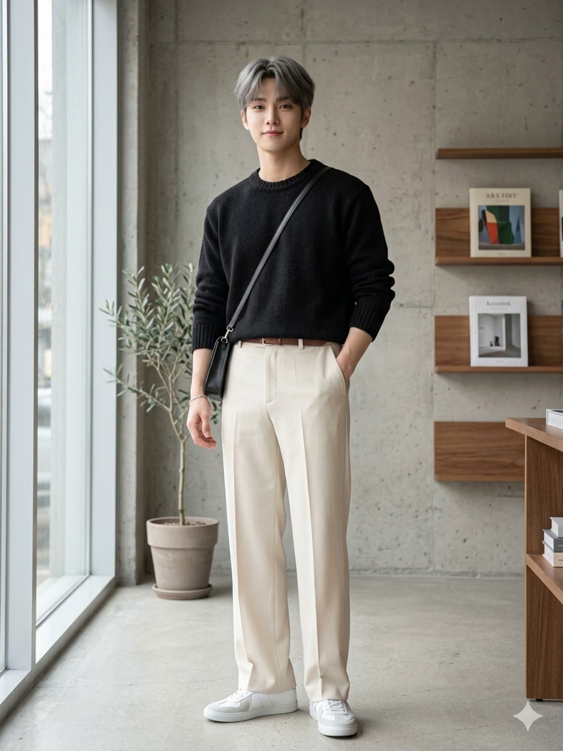 WAREHOUSE 웨어하우스 울 100% 크루넥 니트 스웨터 상품이미지1