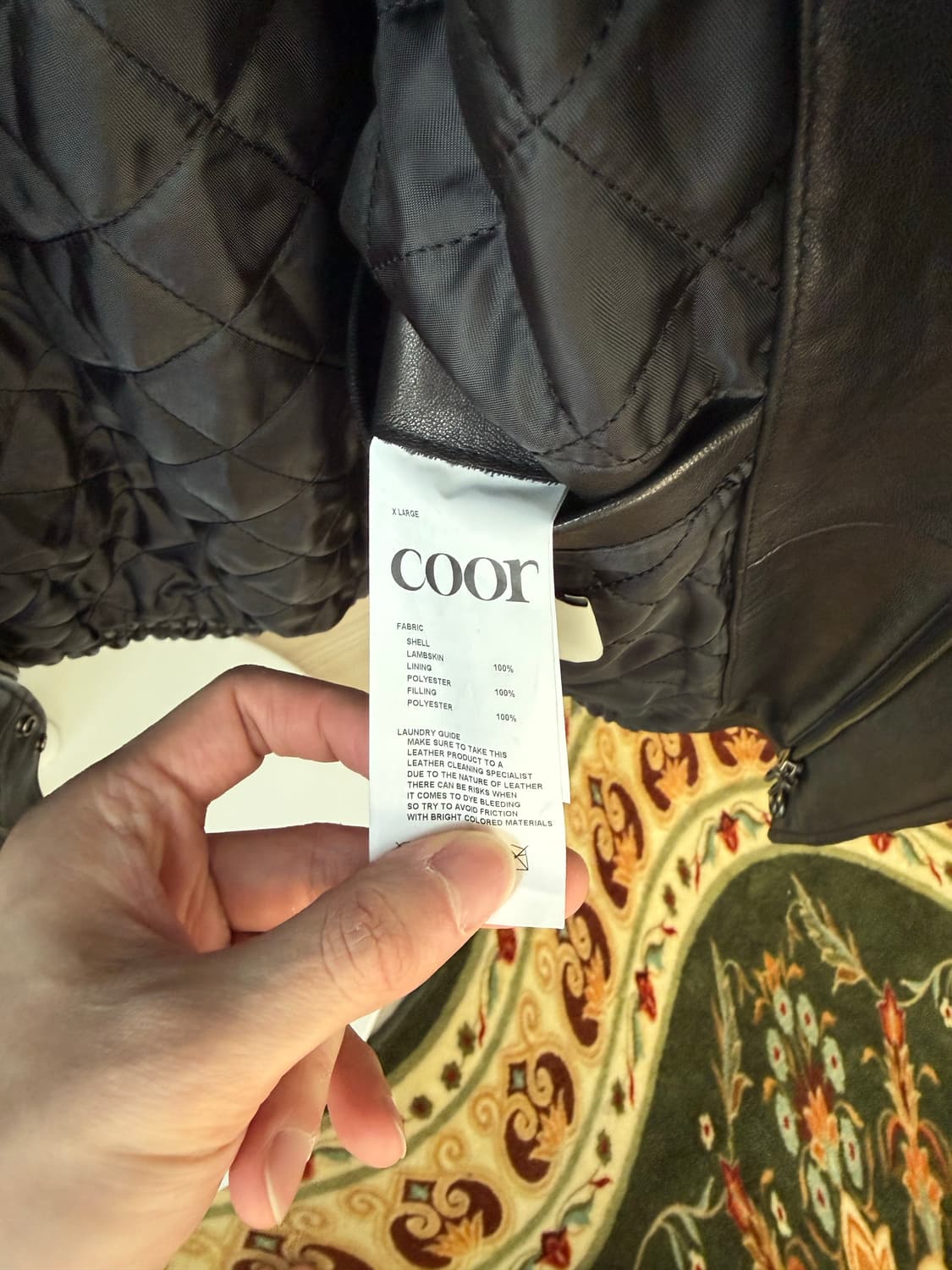 쿠어 coor A-2 가죽자켓 블랙 XL 상품이미지6