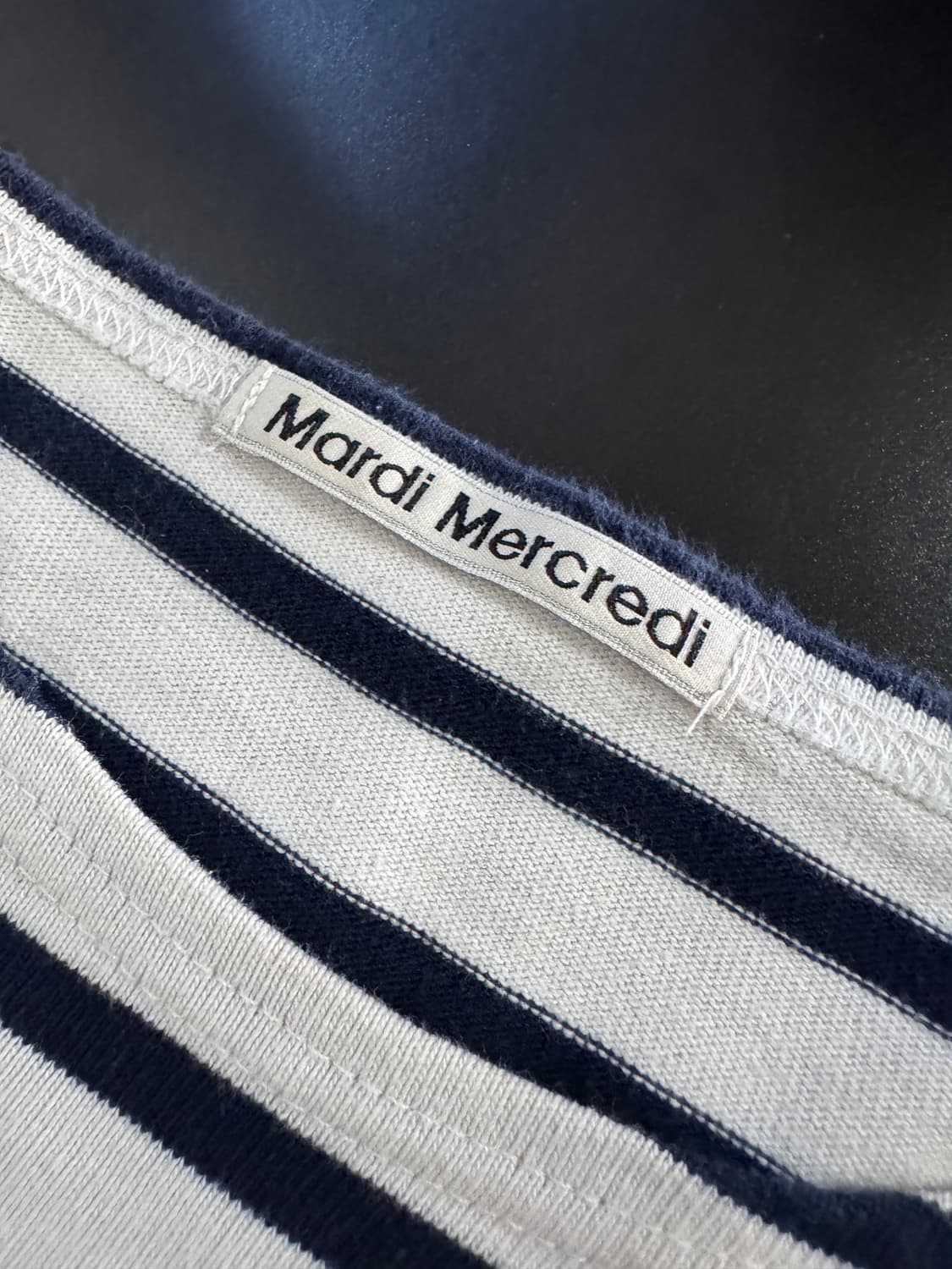 마르디 메크르디 플라워 스트라이프 긴팔 티셔츠 M 상품이미지3