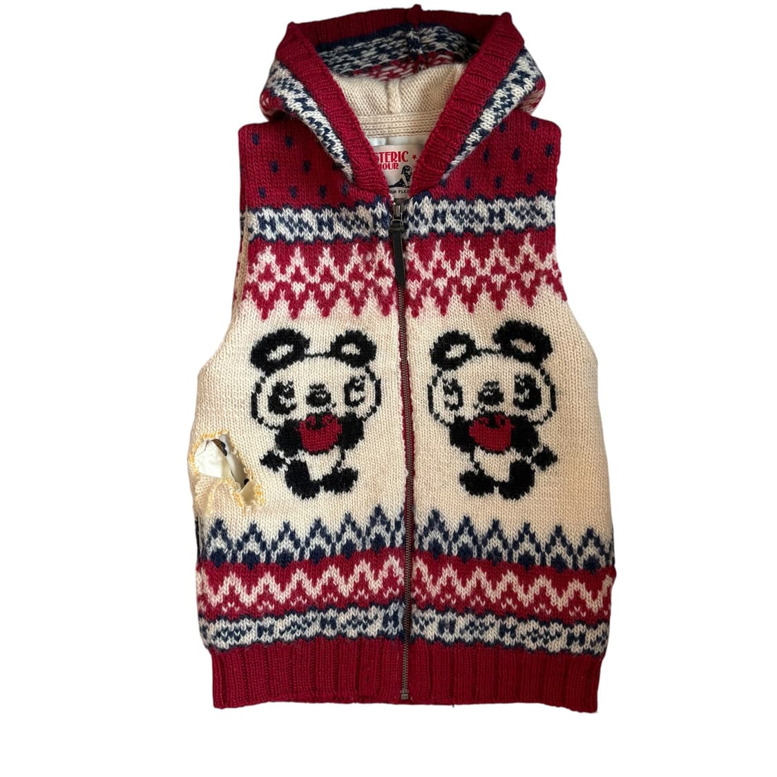 Hysteric Glamour 판다 자카드 후드 니트 베스트 상품이미지1