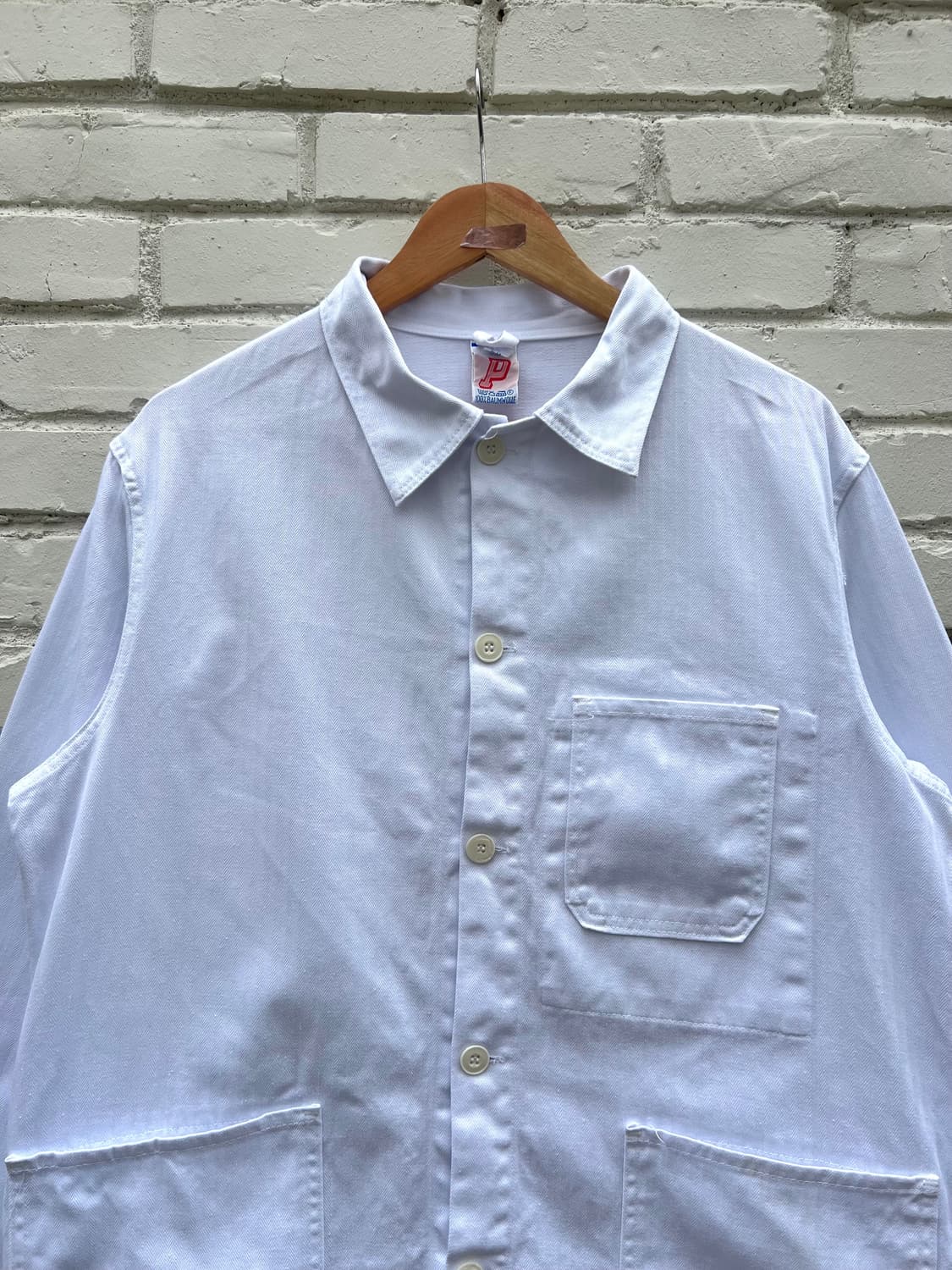 OLD VINTAGE WHITE "HBT" 헤링본트윌코튼 프렌치워크자켓 상품이미지6