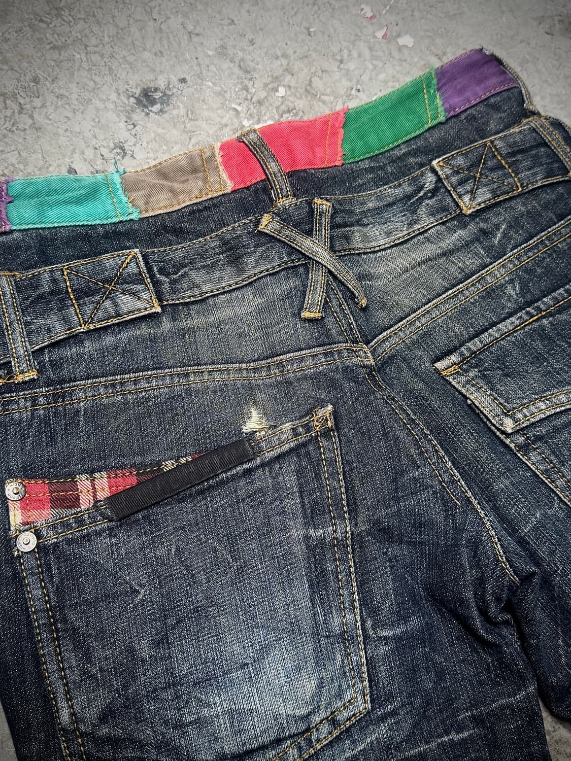 Double Belt Patchwork Denim Shorts   상품이미지8