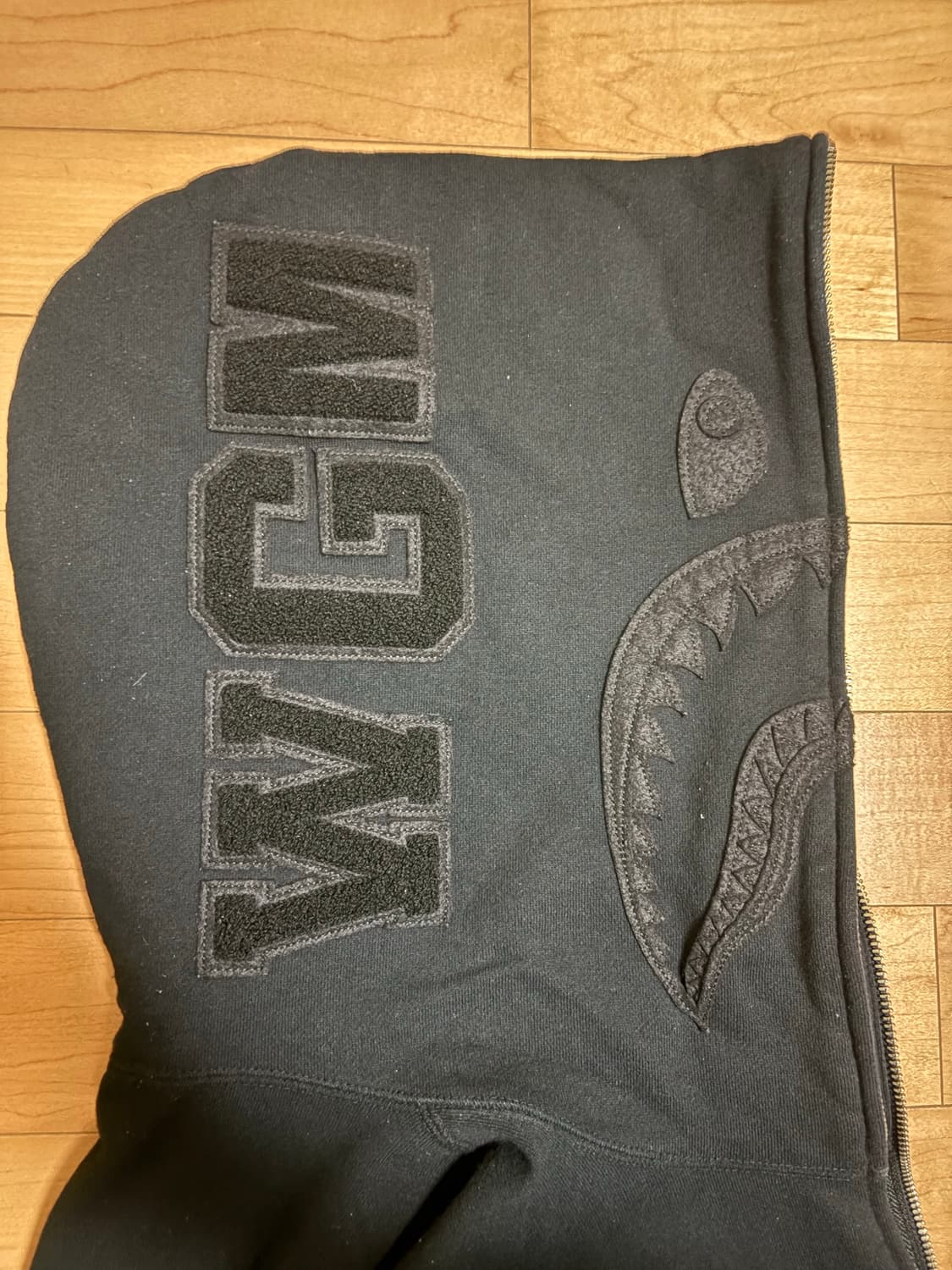 베이프 올블랙 샤크후드집업 XL 상품이미지4