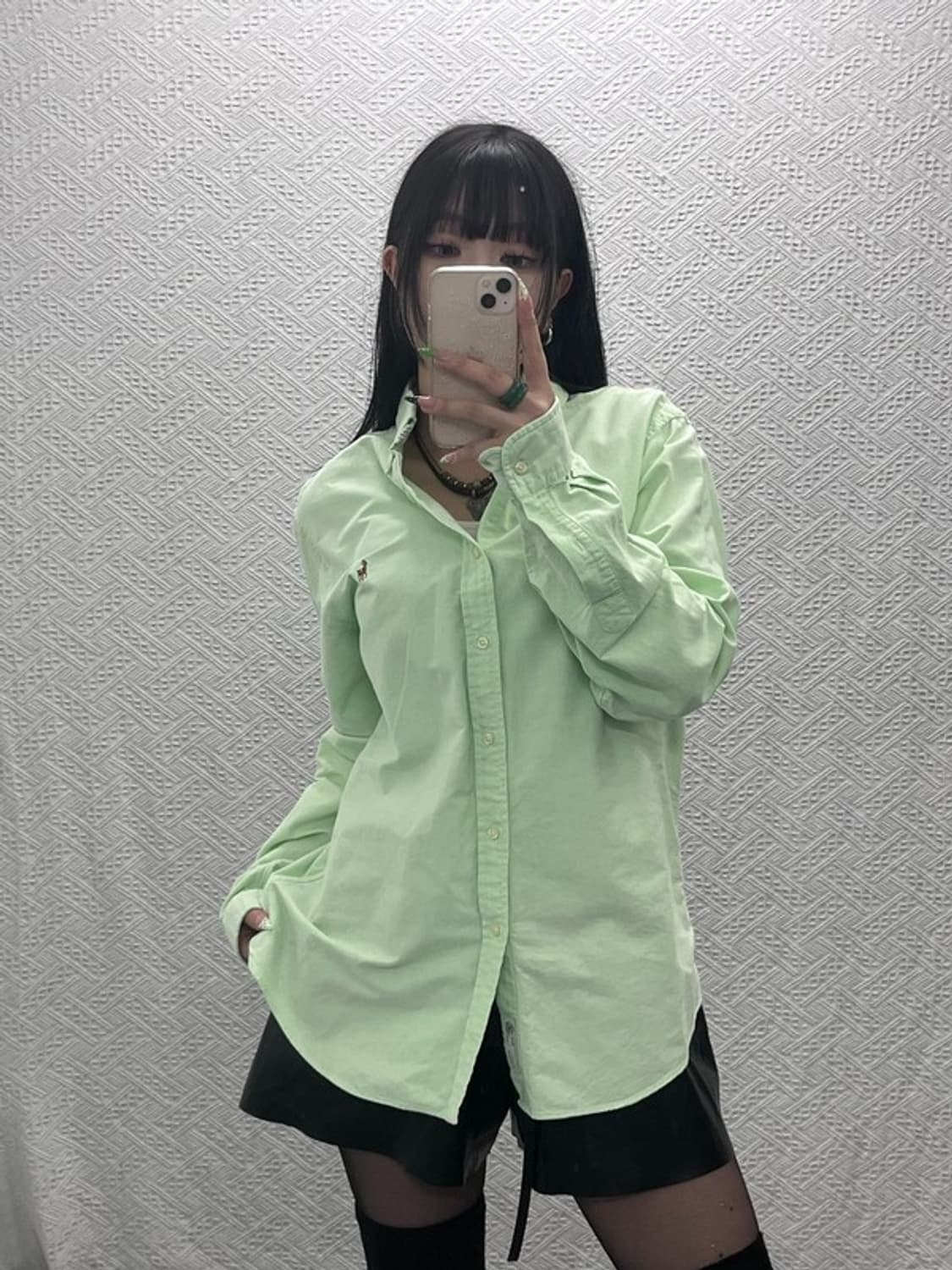 폴로 랄프로렌 캐주얼 피스타치오 그린 슬림핏 셔츠 L C09128 상품이미지1