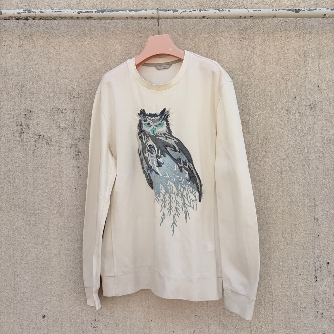 TIME 타임 부엉이 화이트 맨투맨(100) 상품이미지1