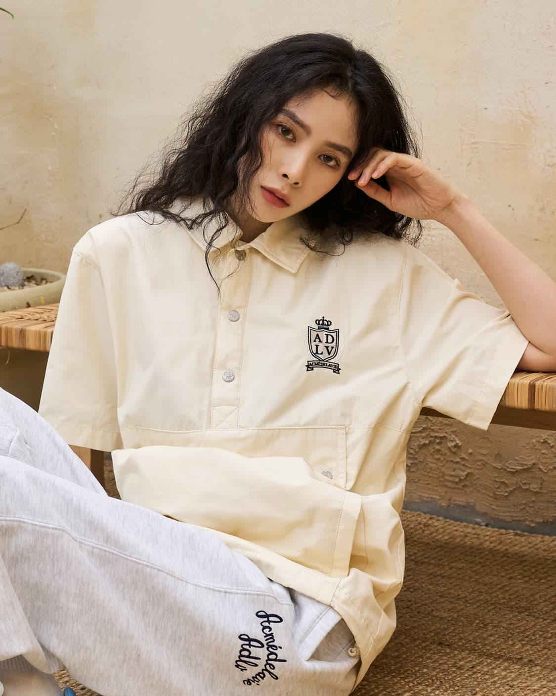 ADLV 아크메드라비 반팔 웜업 하프 셔츠 바람막이 남녀공용 상품이미지1