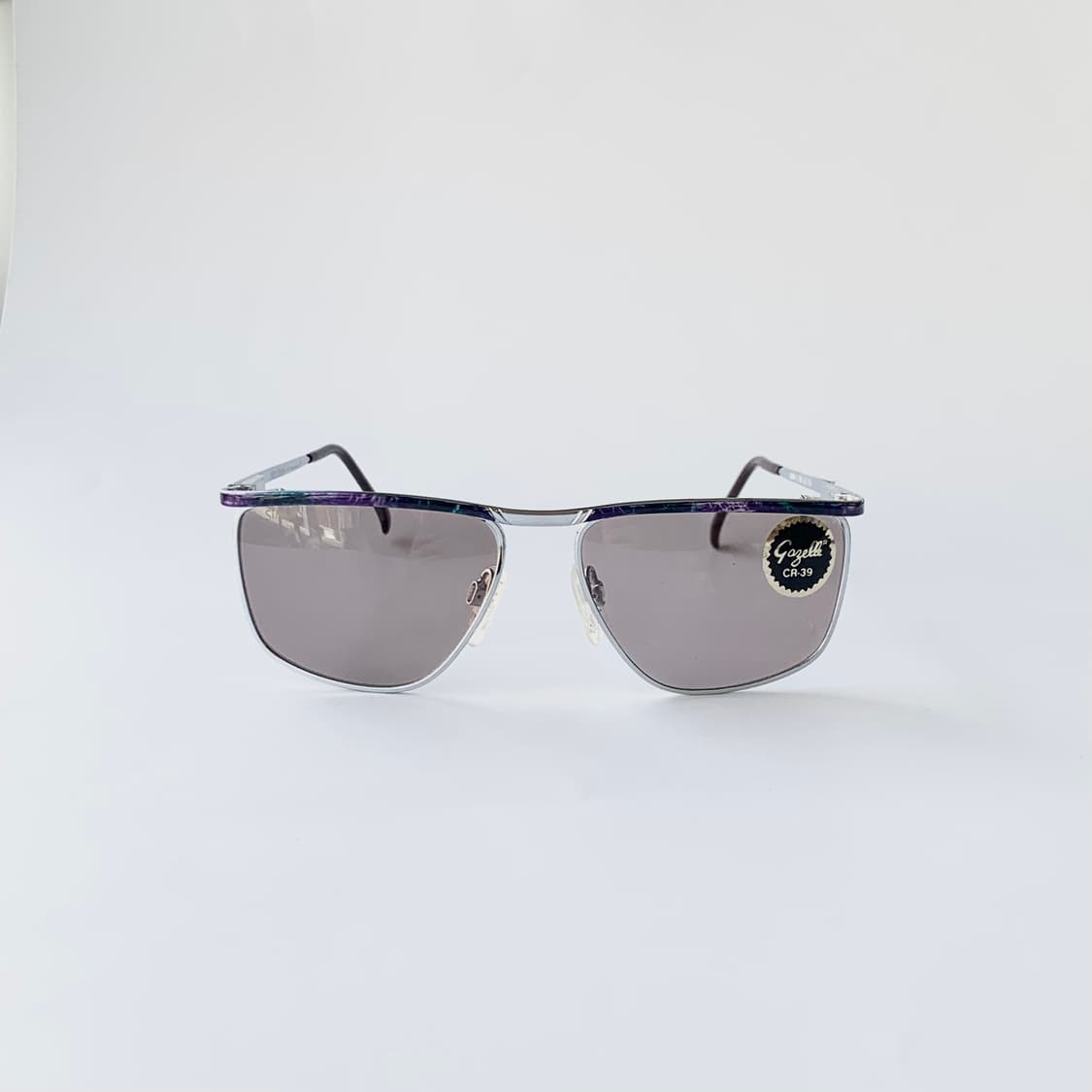 971 데드스탁 미착용 실버 마블 아세테이트 메탈 선글라스 레트로 상품이미지1