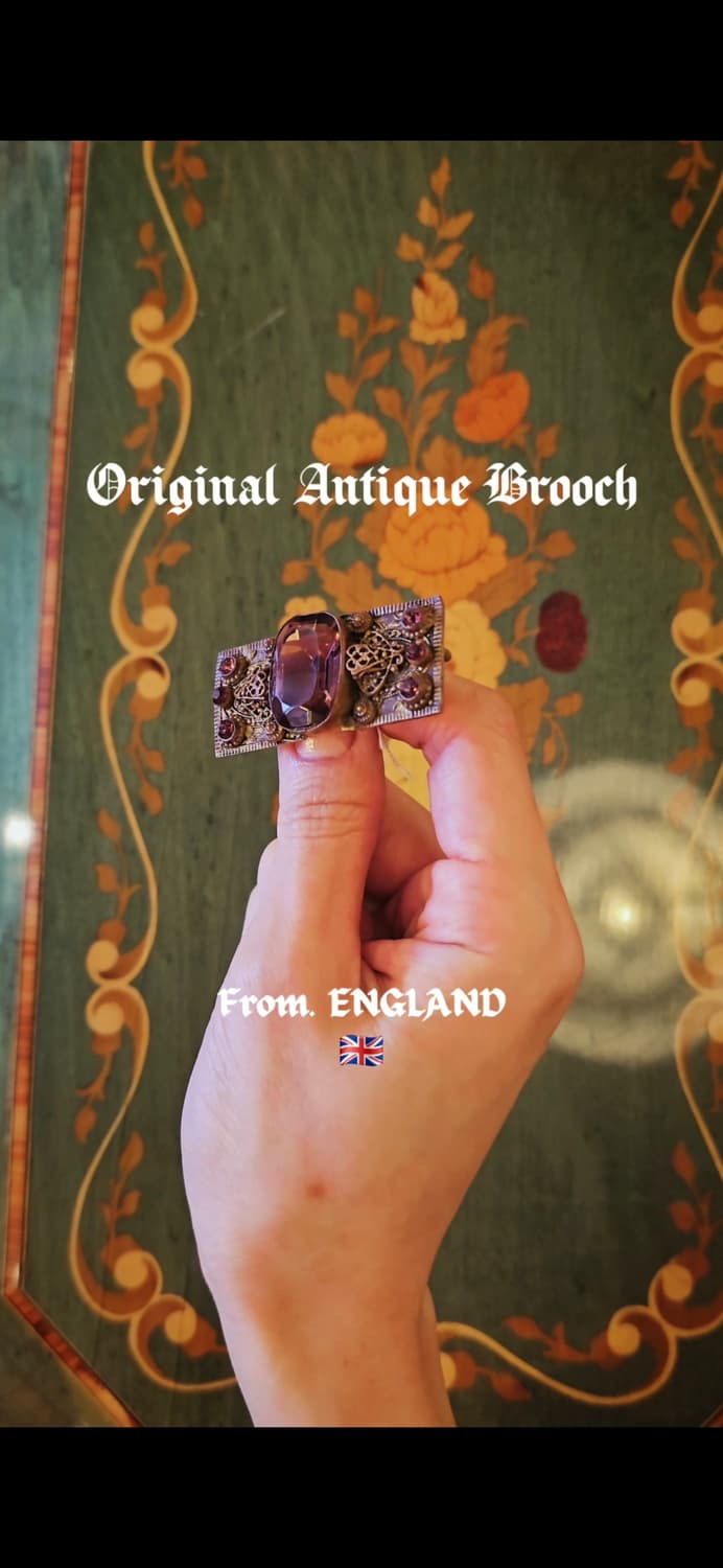 오리지널 영국 앤틱 퍼플 브로치 상품이미지2