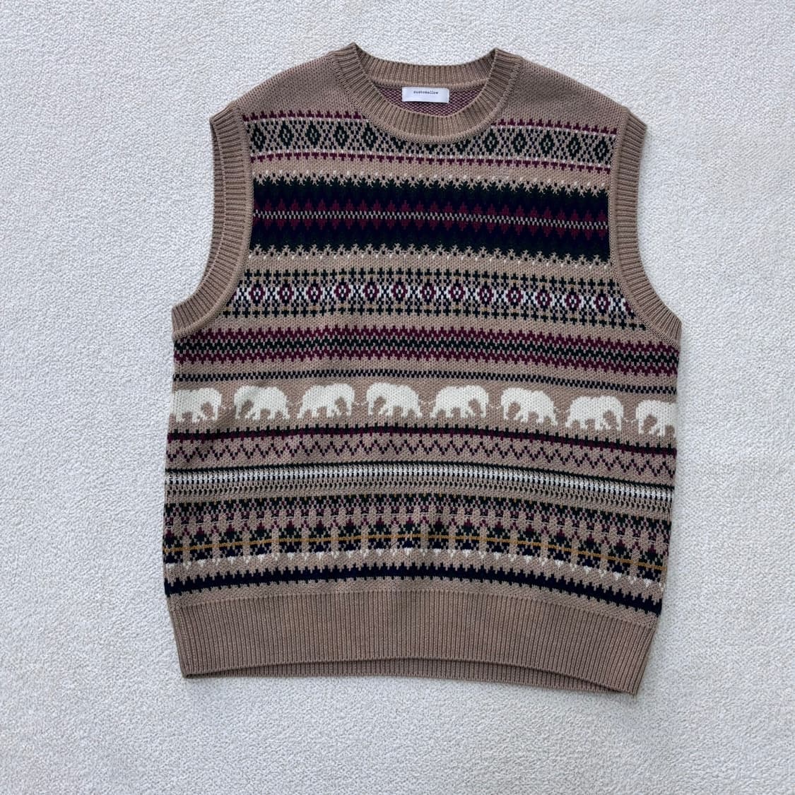 L 커스텀멜로우 패턴 니트 조끼 0312E 상품이미지1