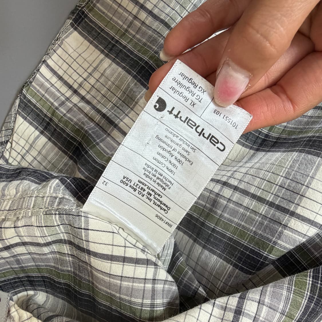 칼하트 릴렉스드핏 체크 반팔셔츠 XL 상품이미지6