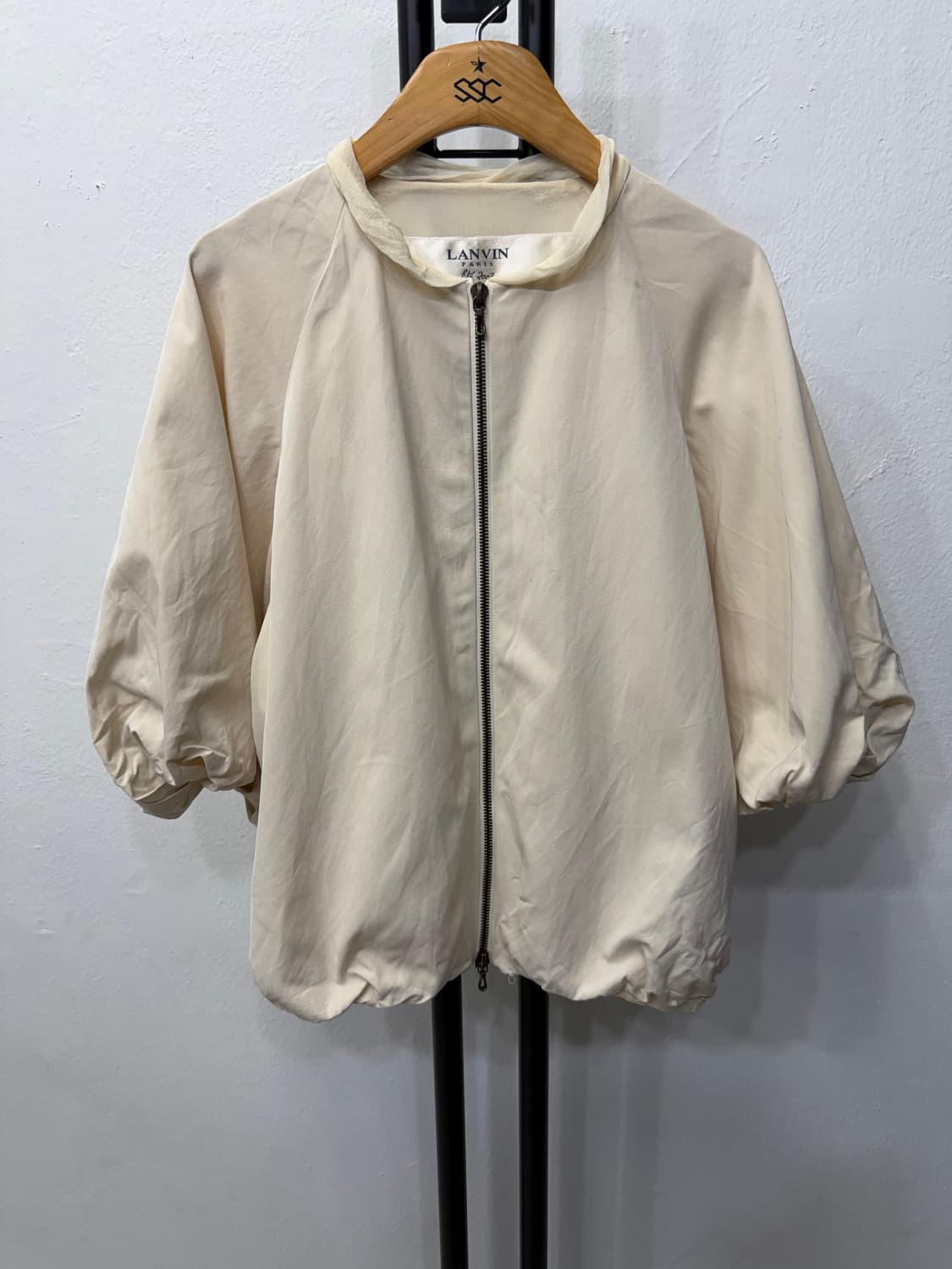 정품) 랑방 한섬 오버핏 아이보리색 칠부점퍼 34 상품이미지1