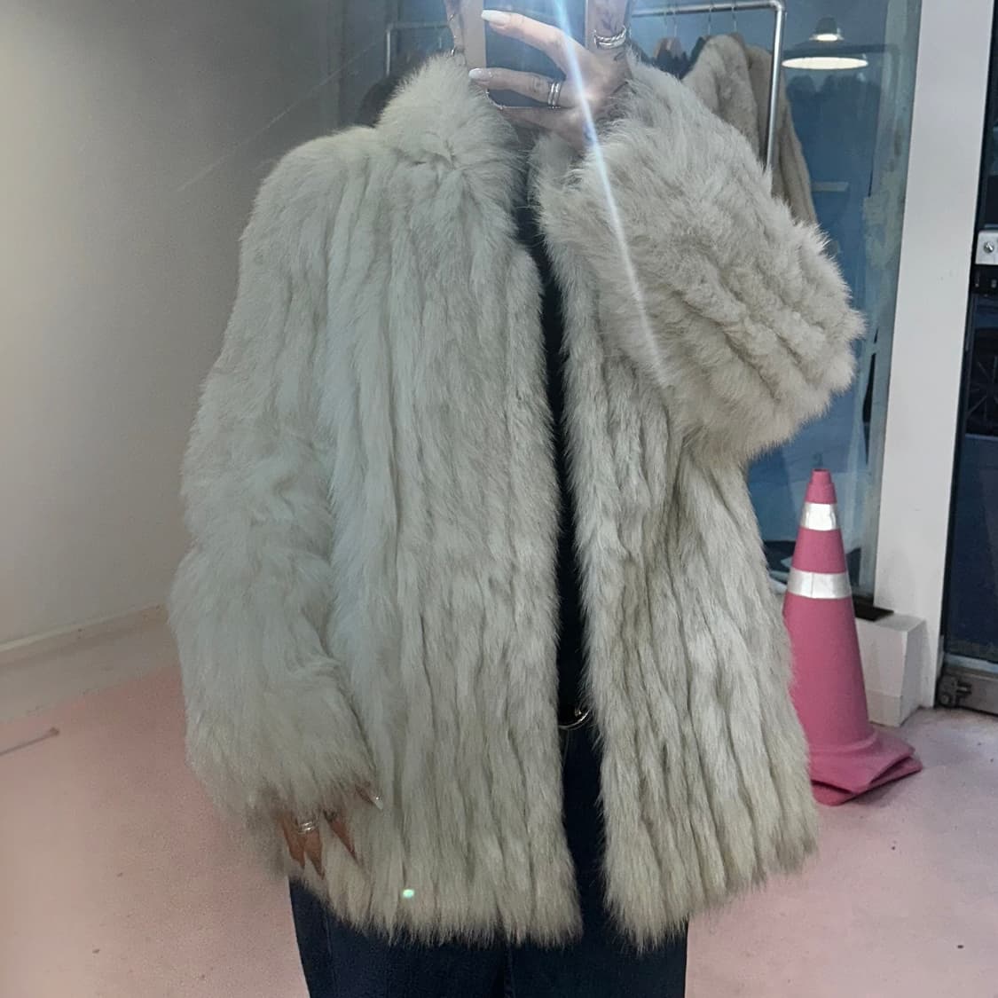 화이트 사가폭스 퍼자켓M-L 상품이미지1