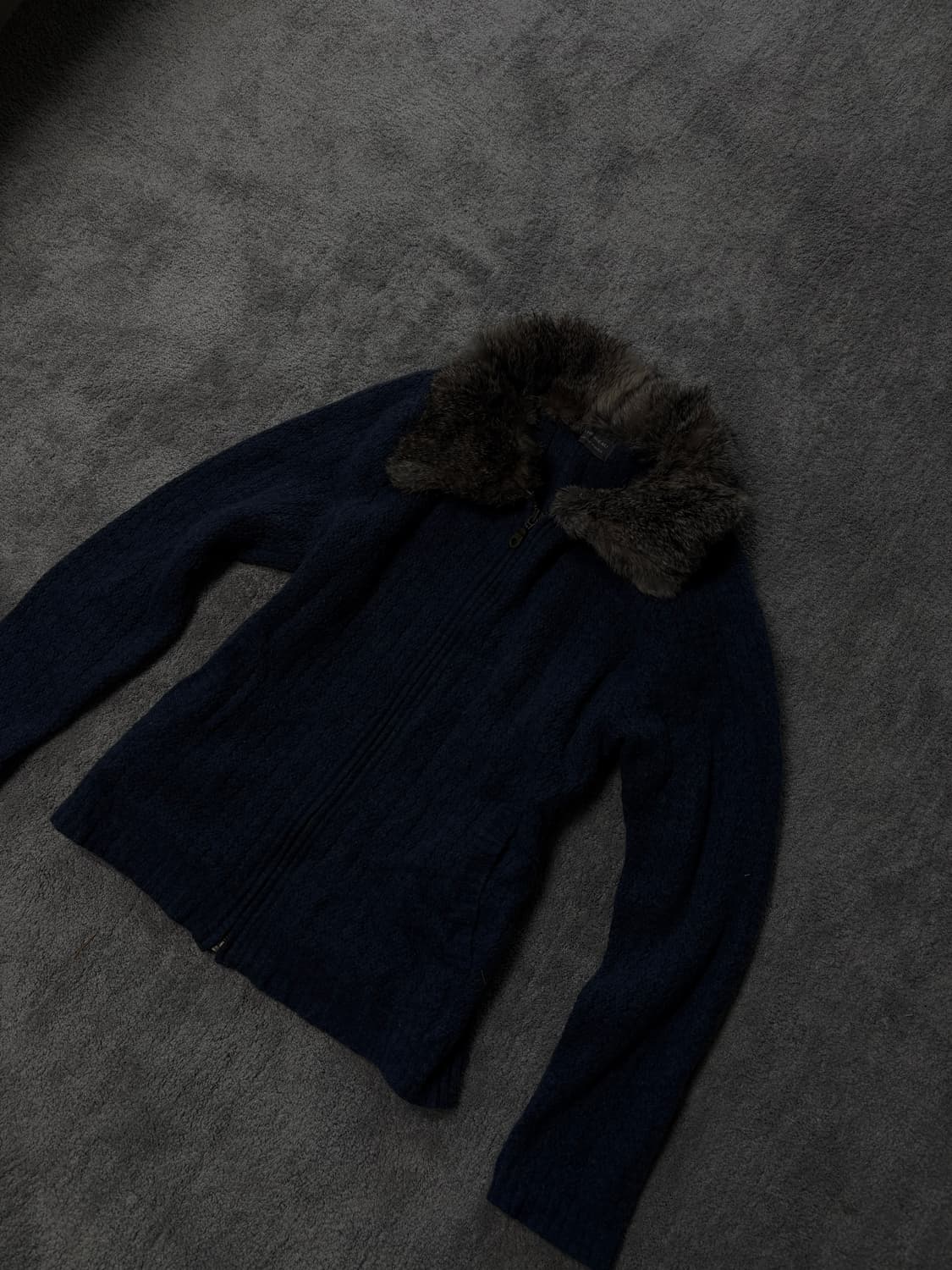 Vintage Y2K Fur knit zip up 상품이미지2