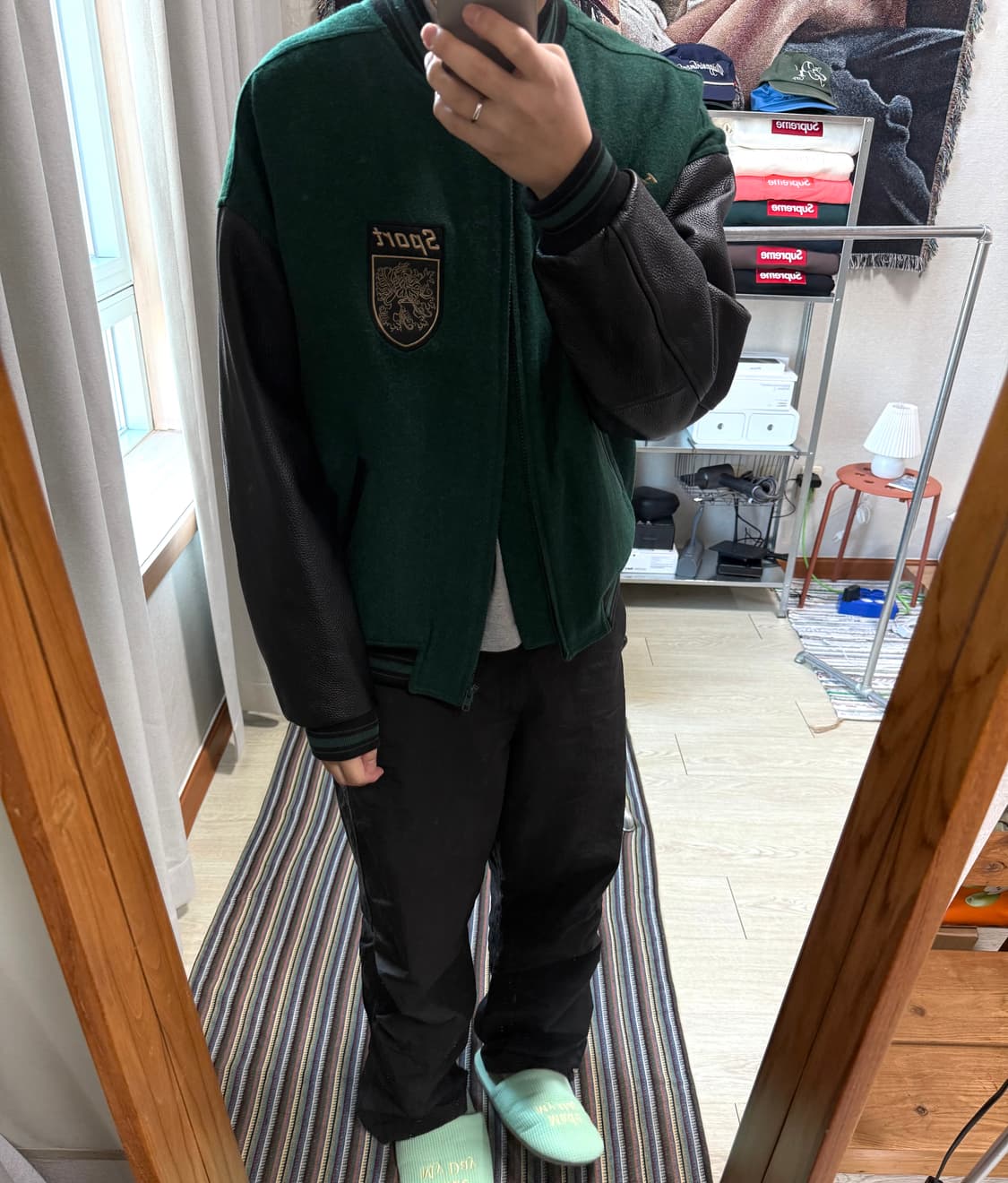 헤리티지플로스 바시티 레더 자켓 상품이미지1